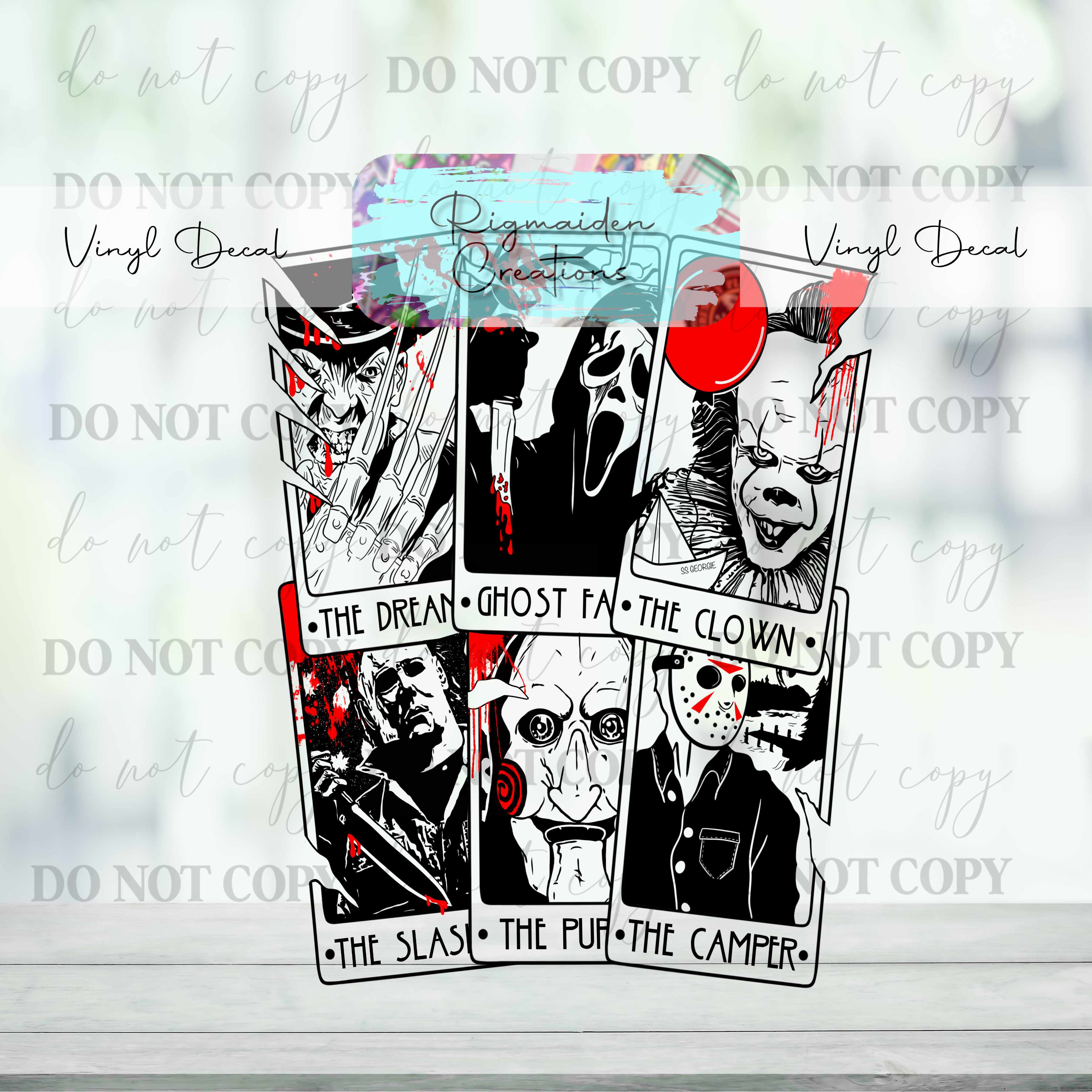 Black and White Horror Tarot Vinyl Decal {Multiple}