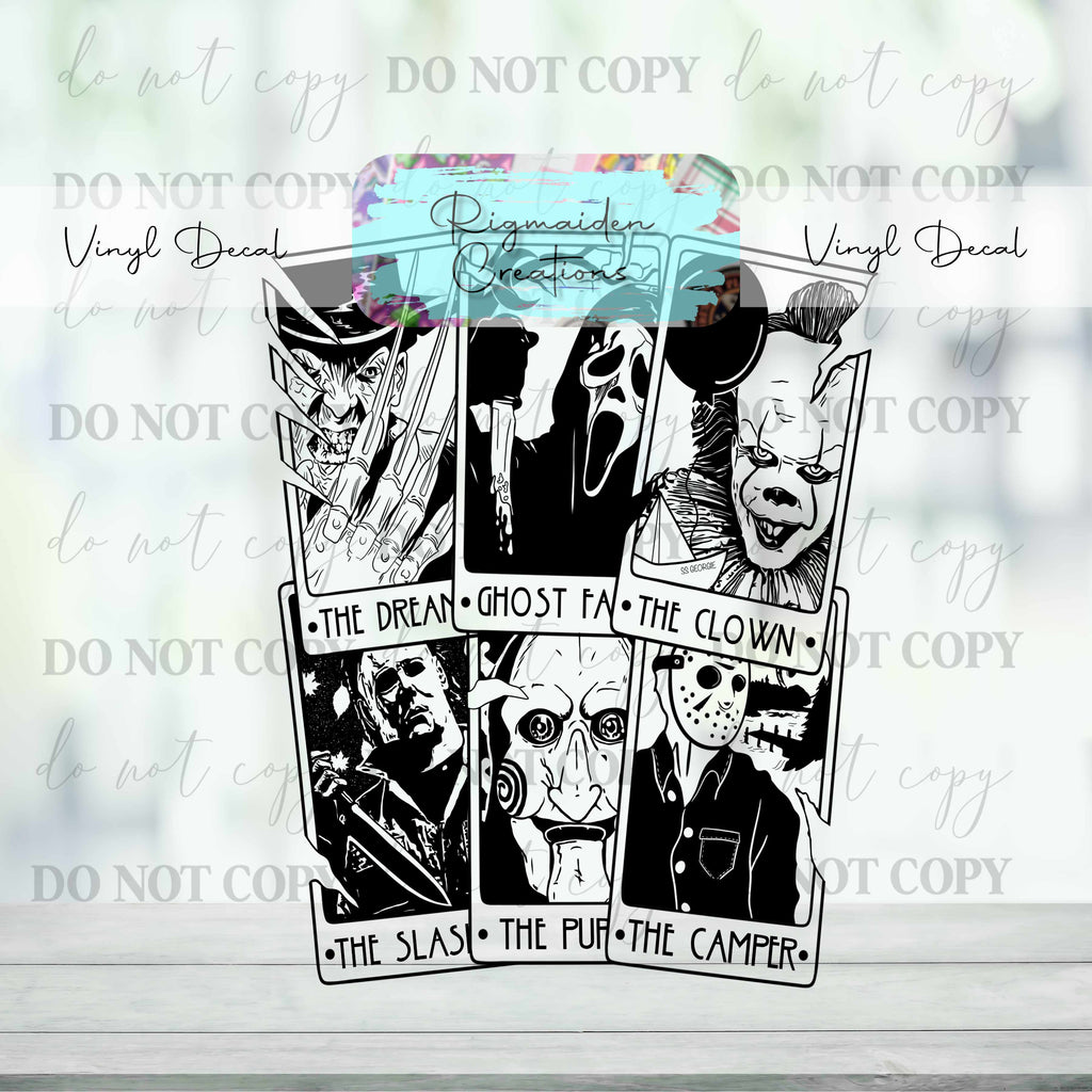 Black and White Horror Tarot Vinyl Decal {Multiple}