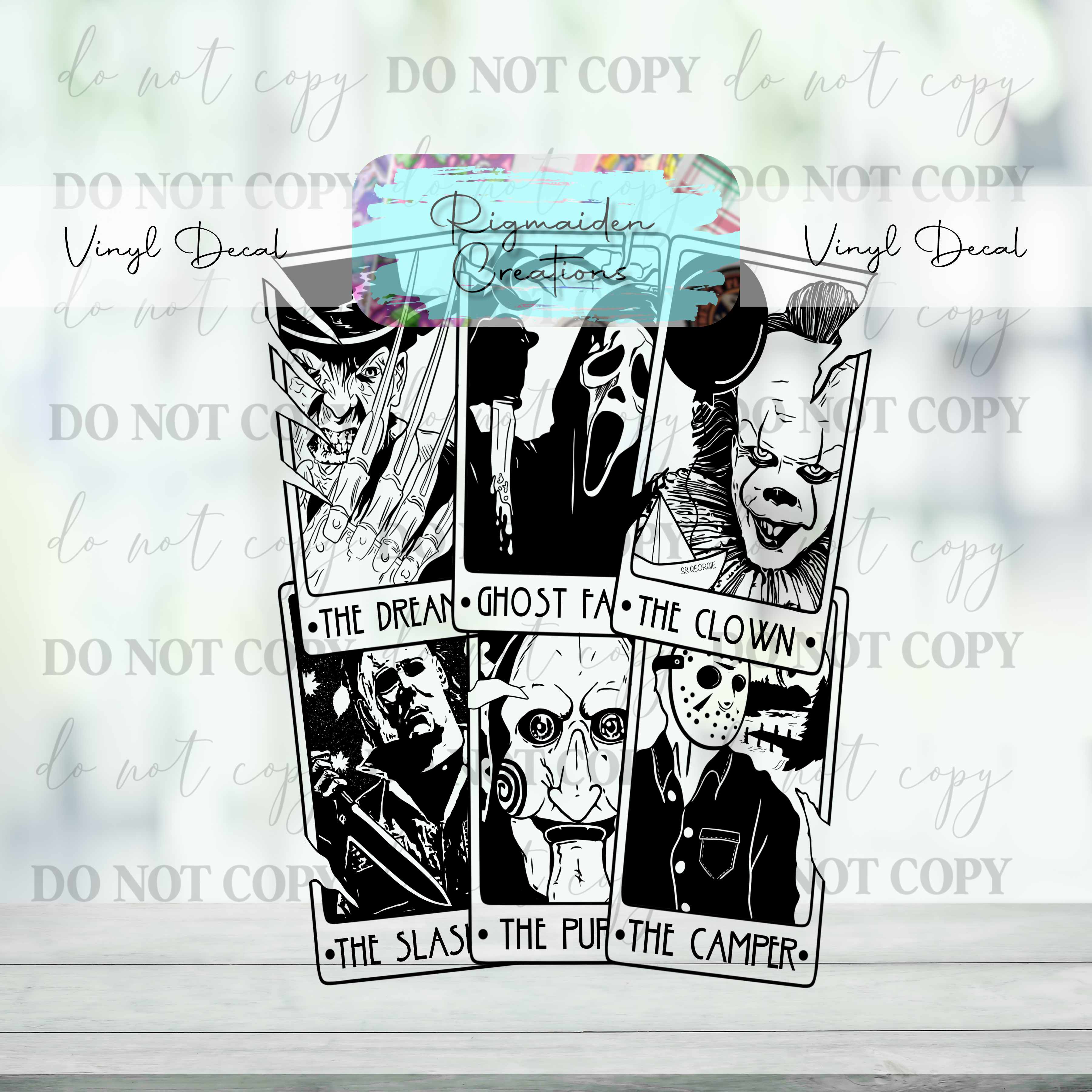 Black and White Horror Tarot Vinyl Decal {Multiple}