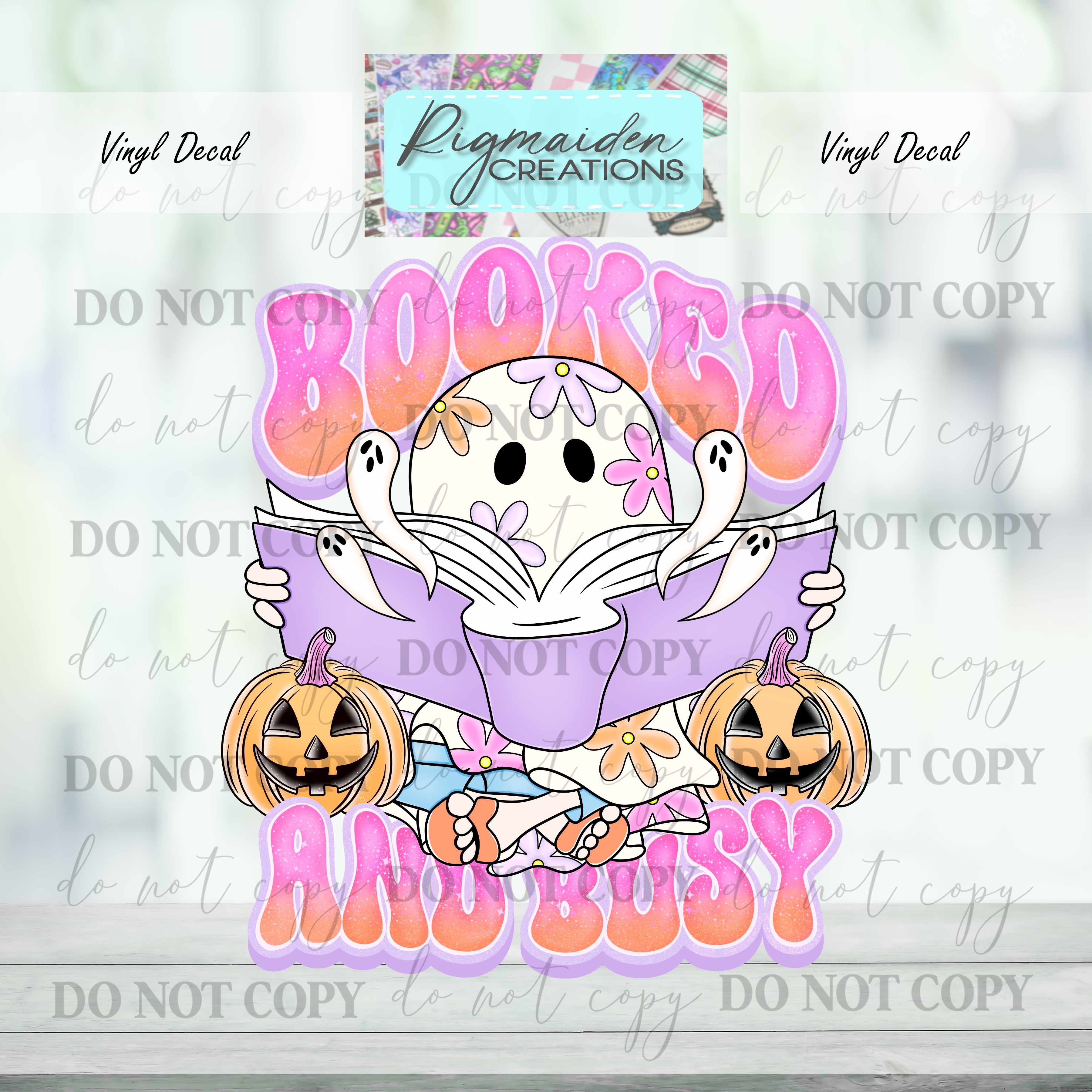 Lizzie Spooky Booked and Busy Vinyl Decal