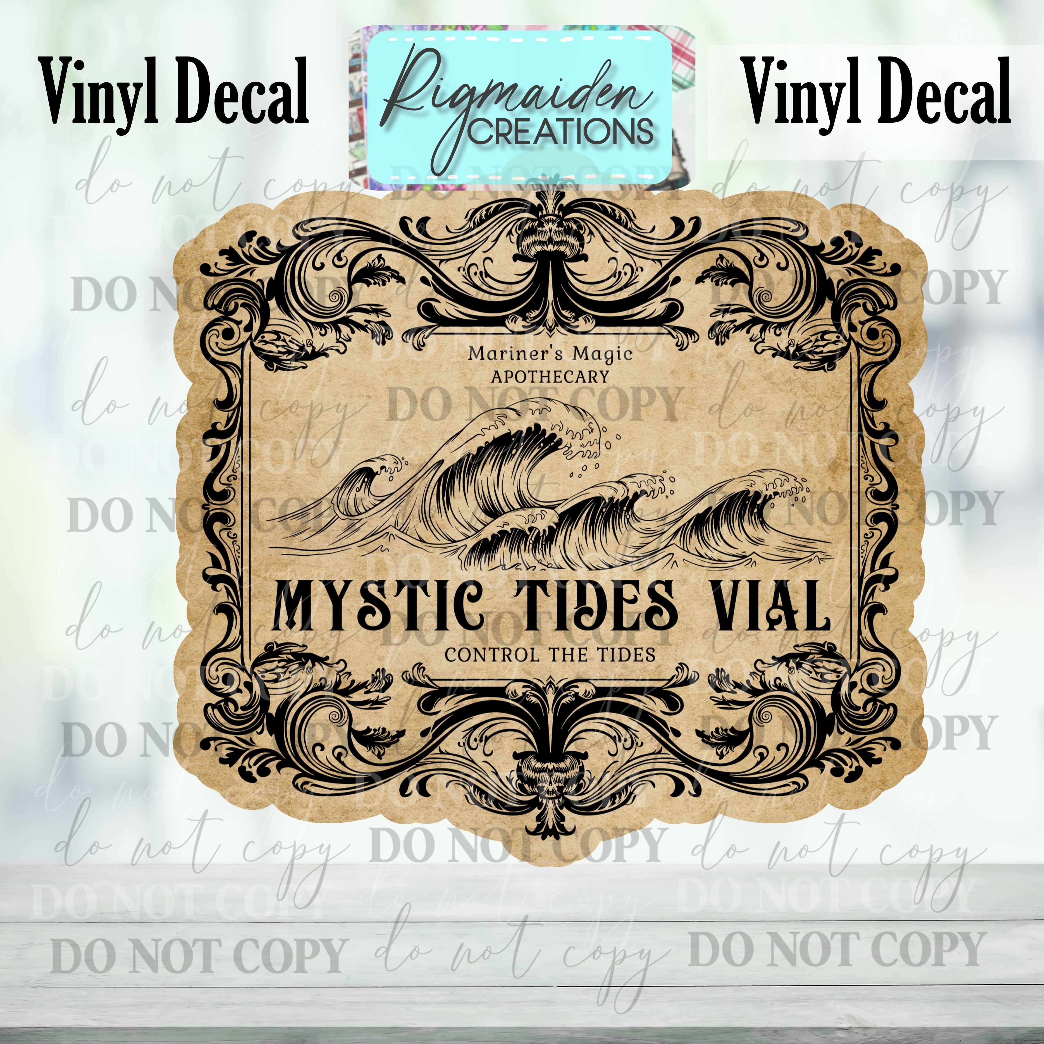 Mystic Tides Vial Potion Label Vinyl Decal