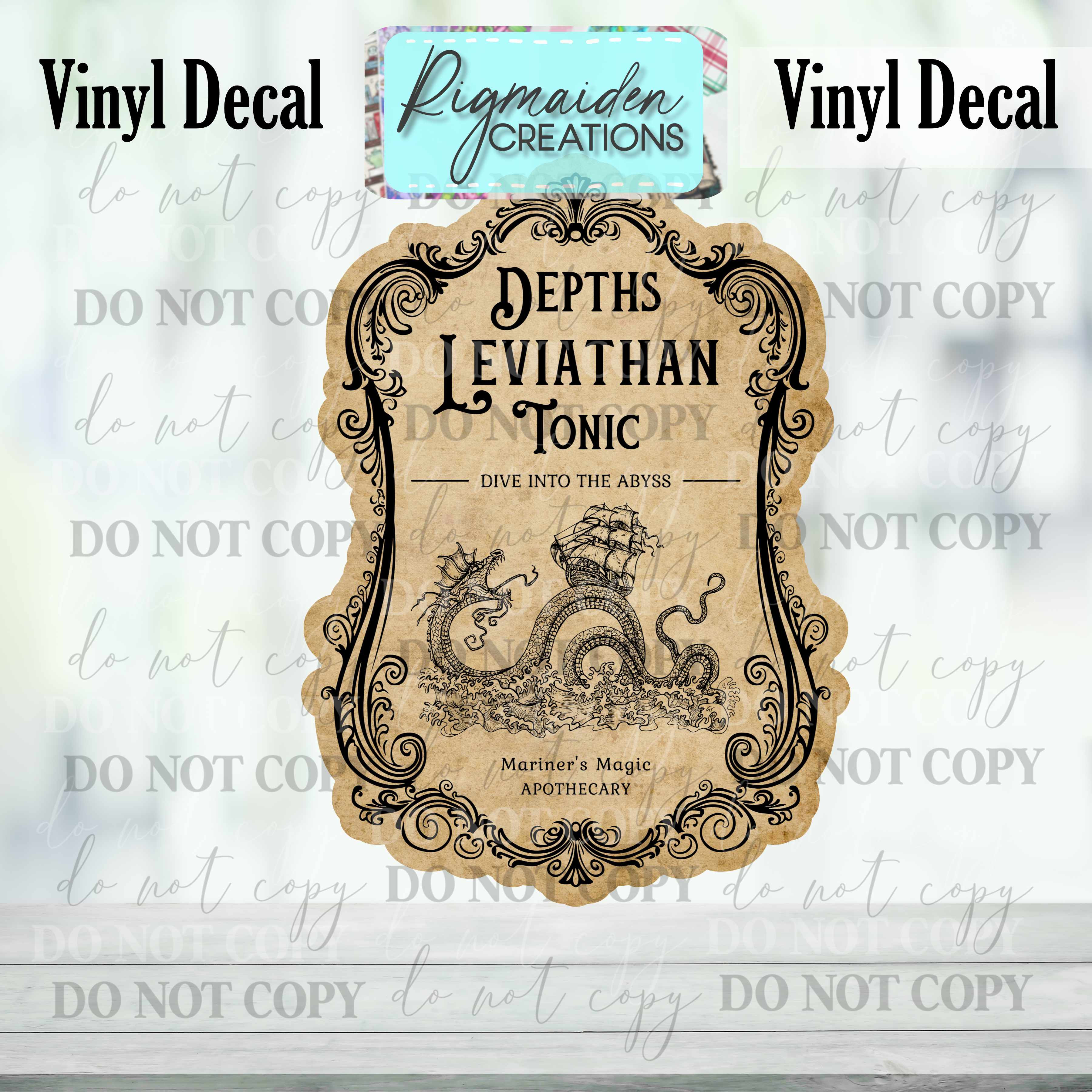 Depths Leviathan Tonic Potion Label Vinyl Decal
