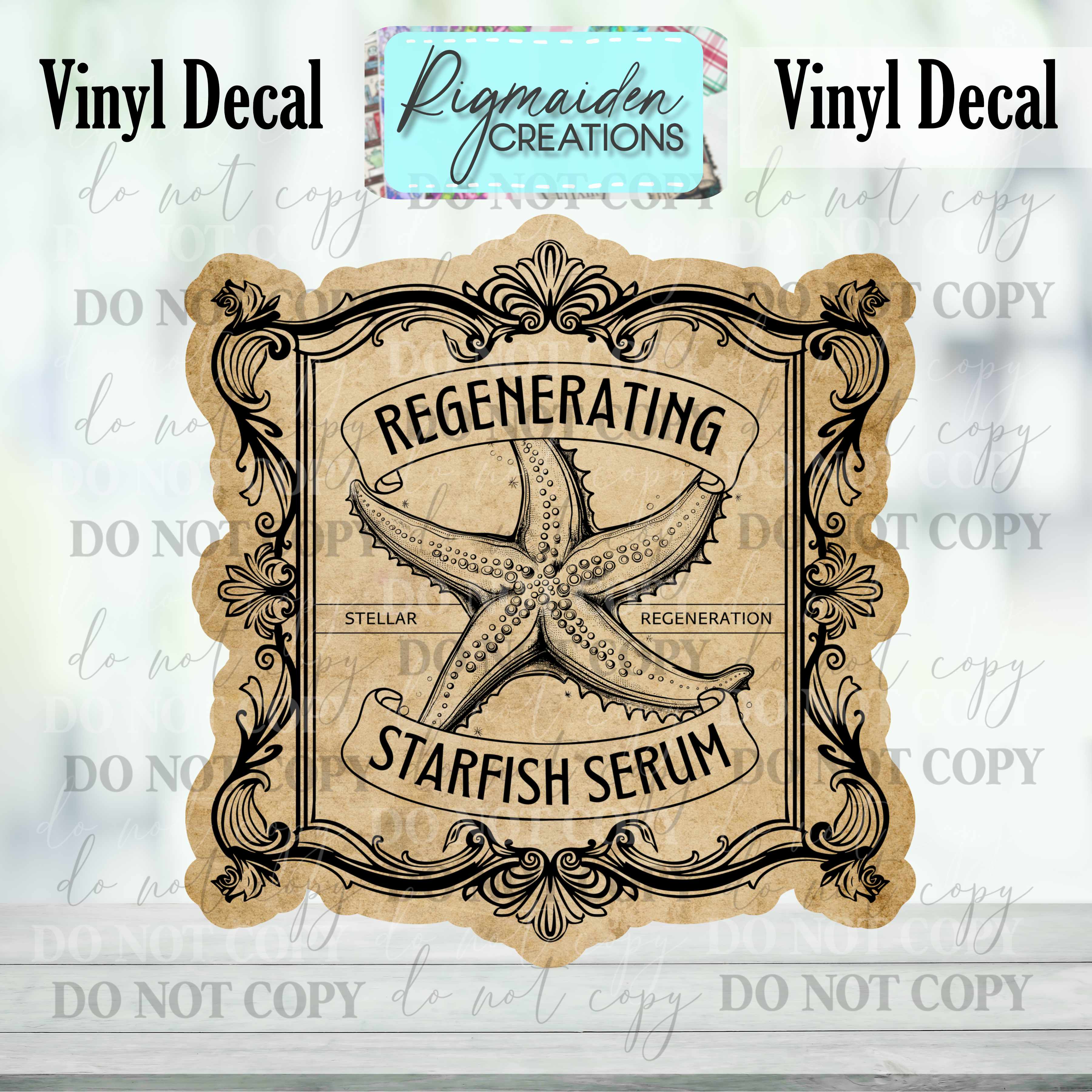 Regenerating Starfish Serum Potion Label Vinyl Decal