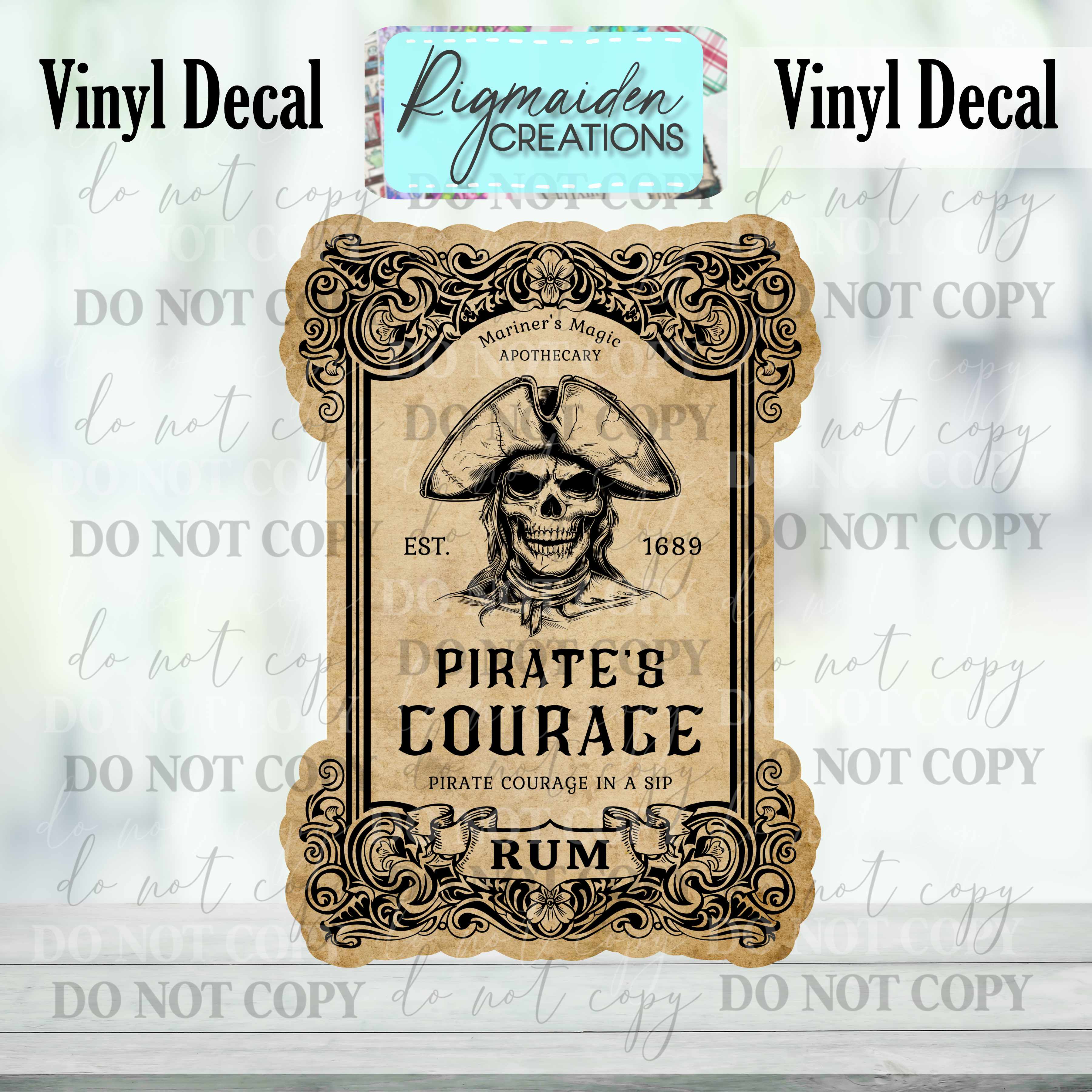 Pirate's Courage Rum Potion Label Vinyl Decal