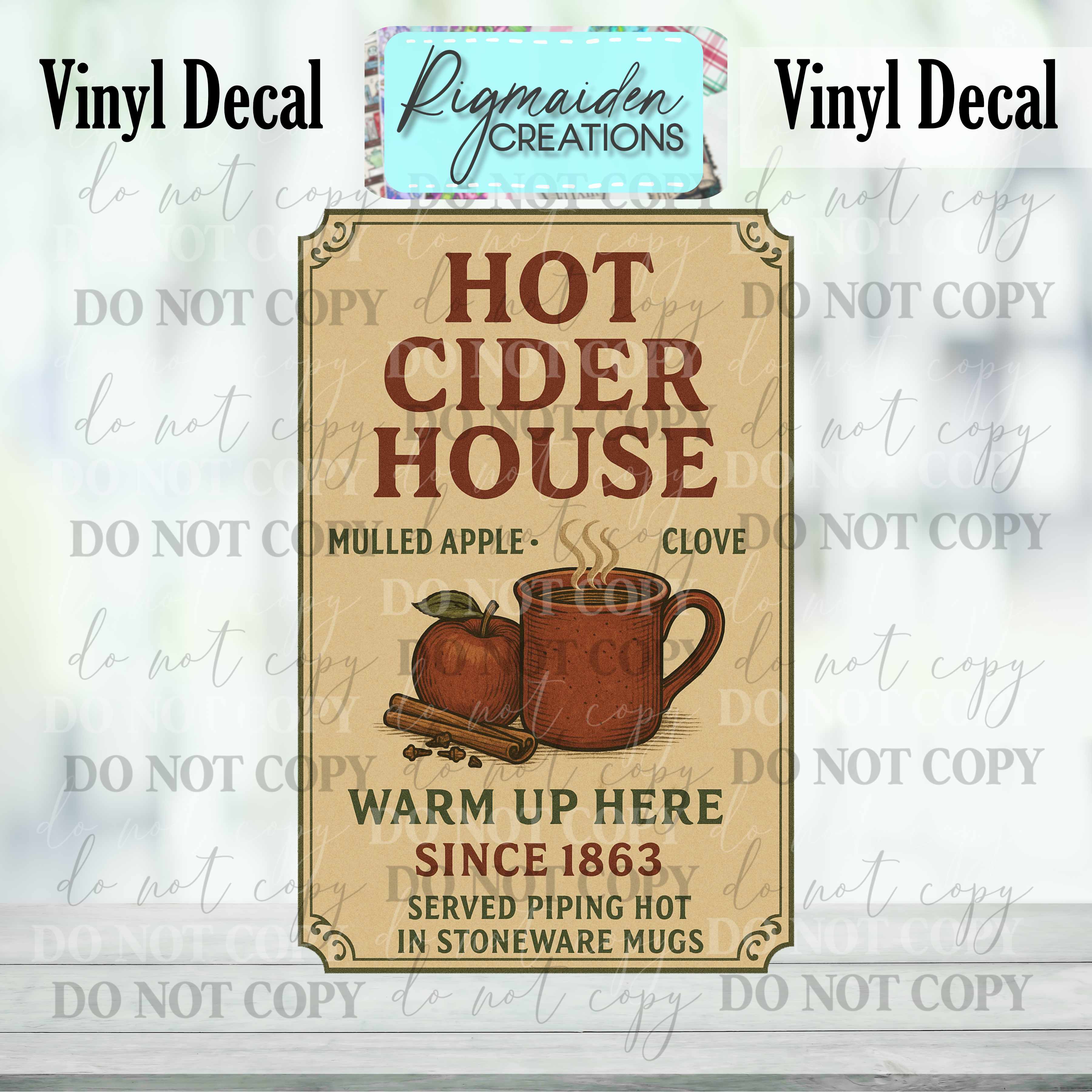 Hot Cider House Christmas Label Decal