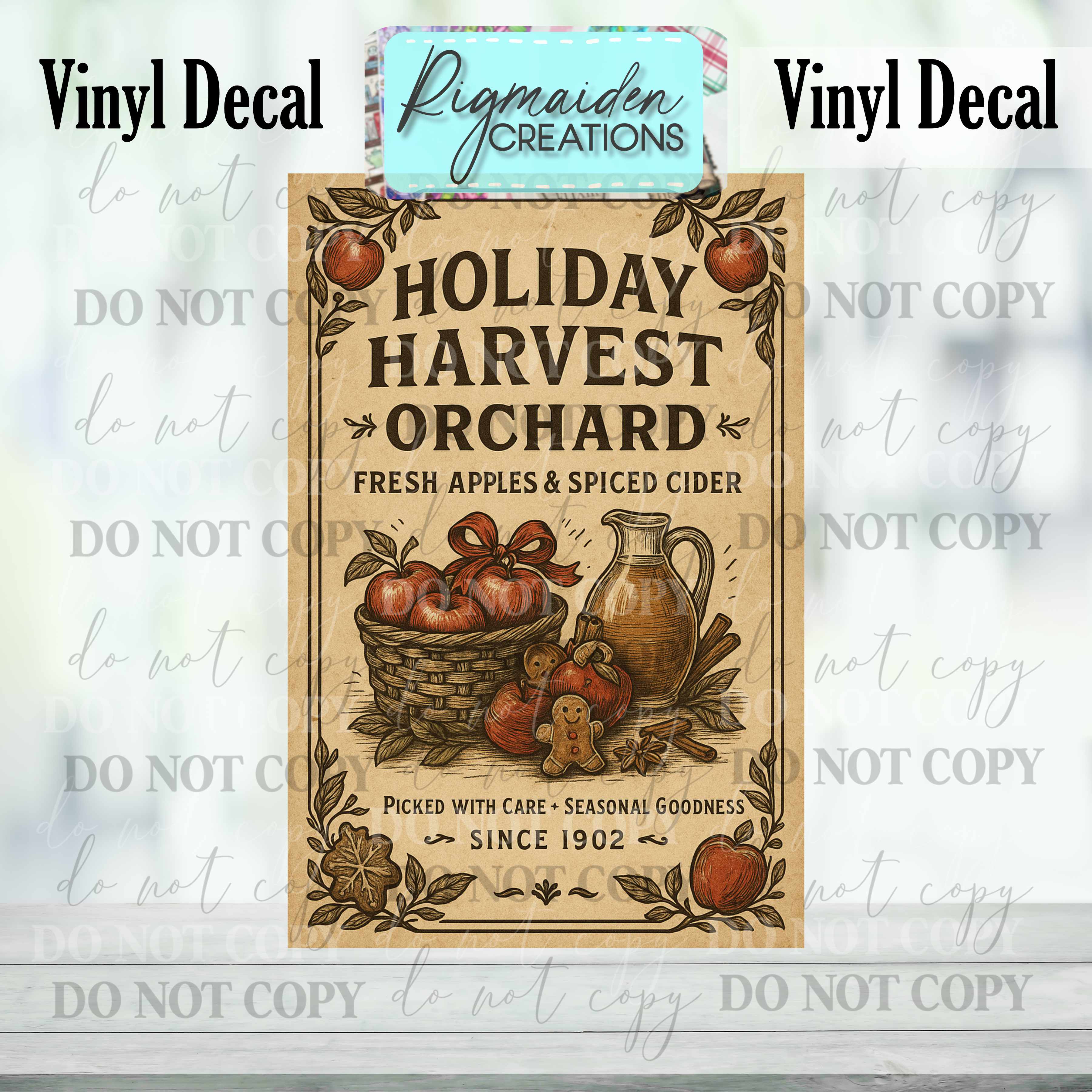 Holiday Harvest Orchard Christmas Label Decal