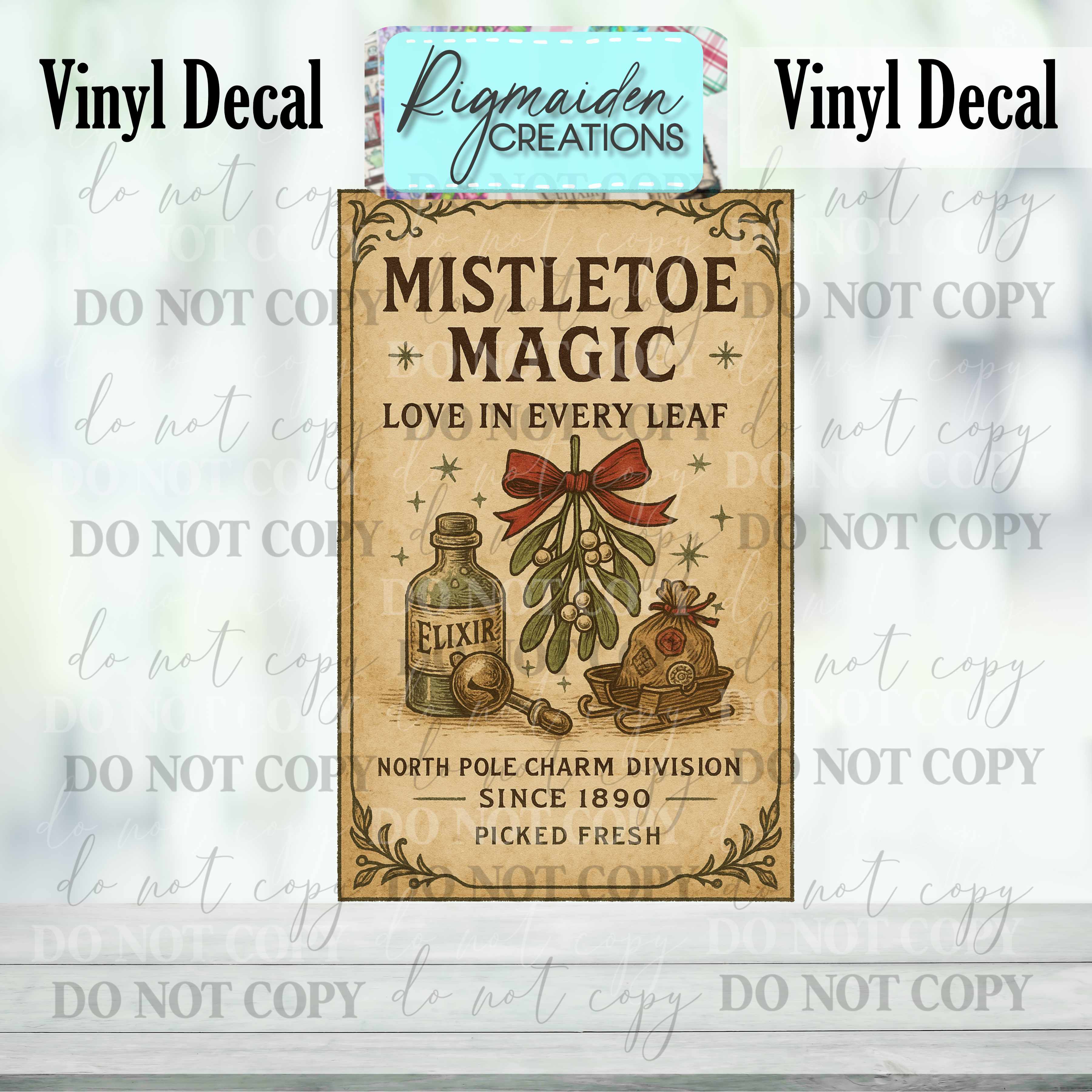 Mistletoe Magic Christmas Label Decal