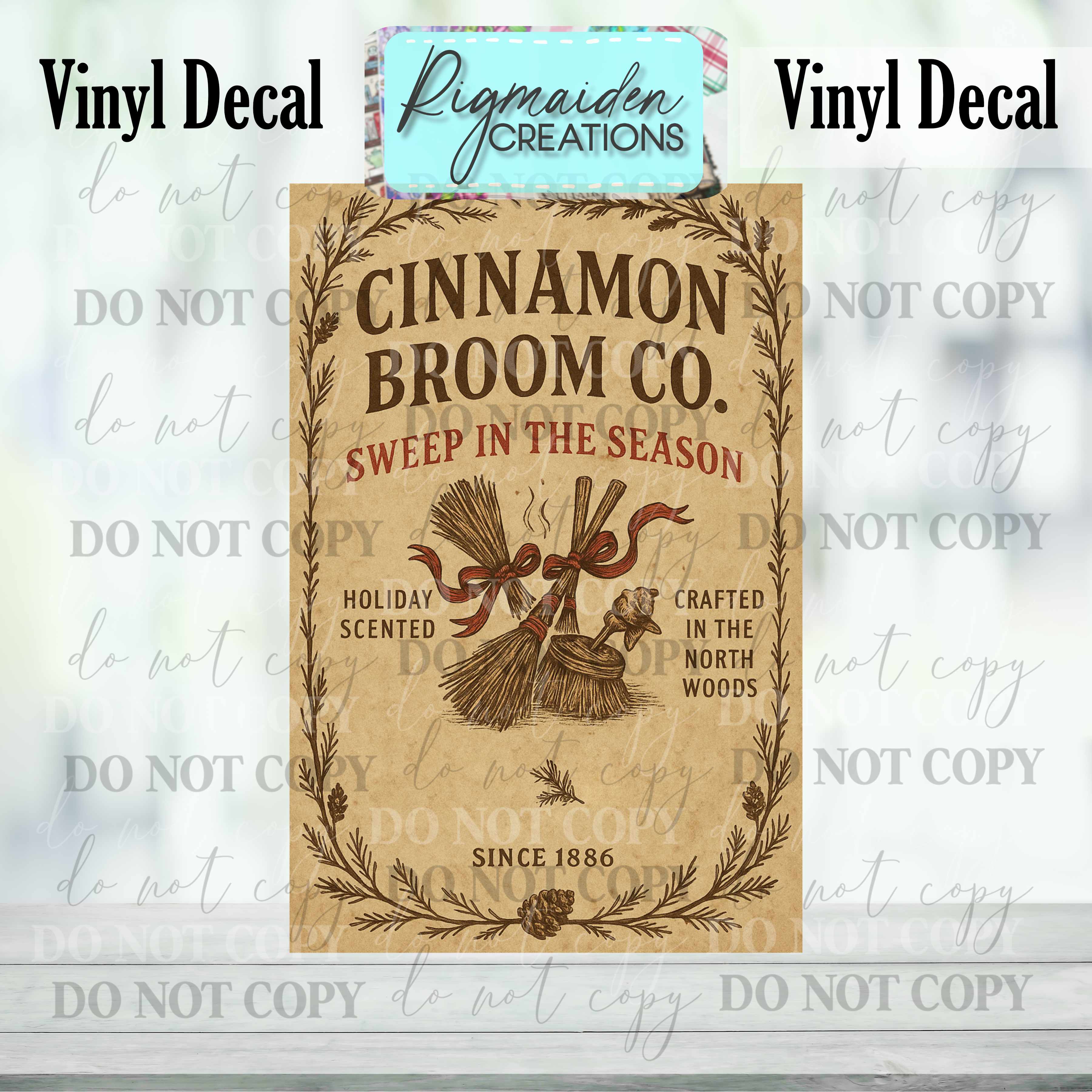 Cinnamon Broom Co Christmas Label Decal