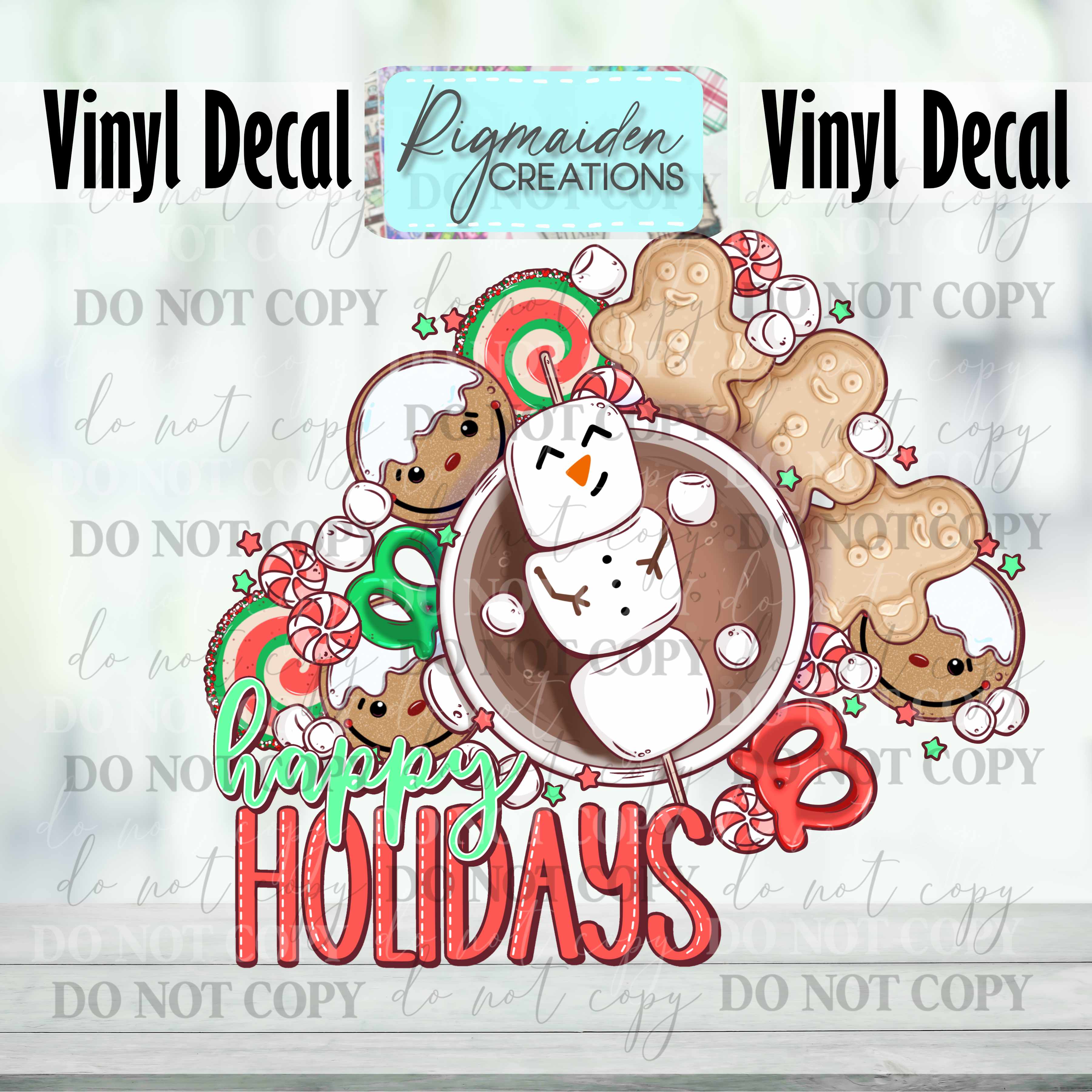 Happy Holidays Cocoa Decal