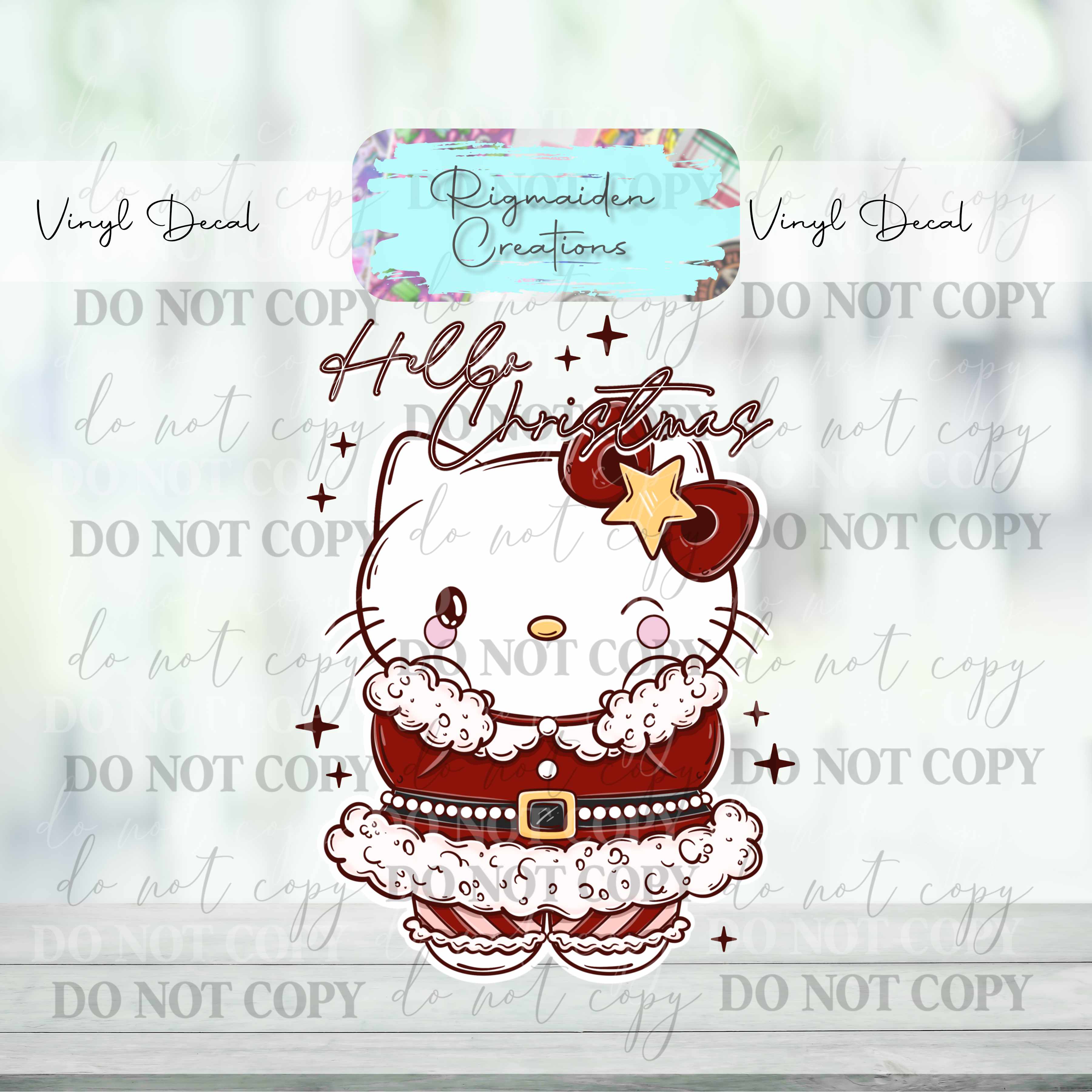 Christmas Kitty Decal