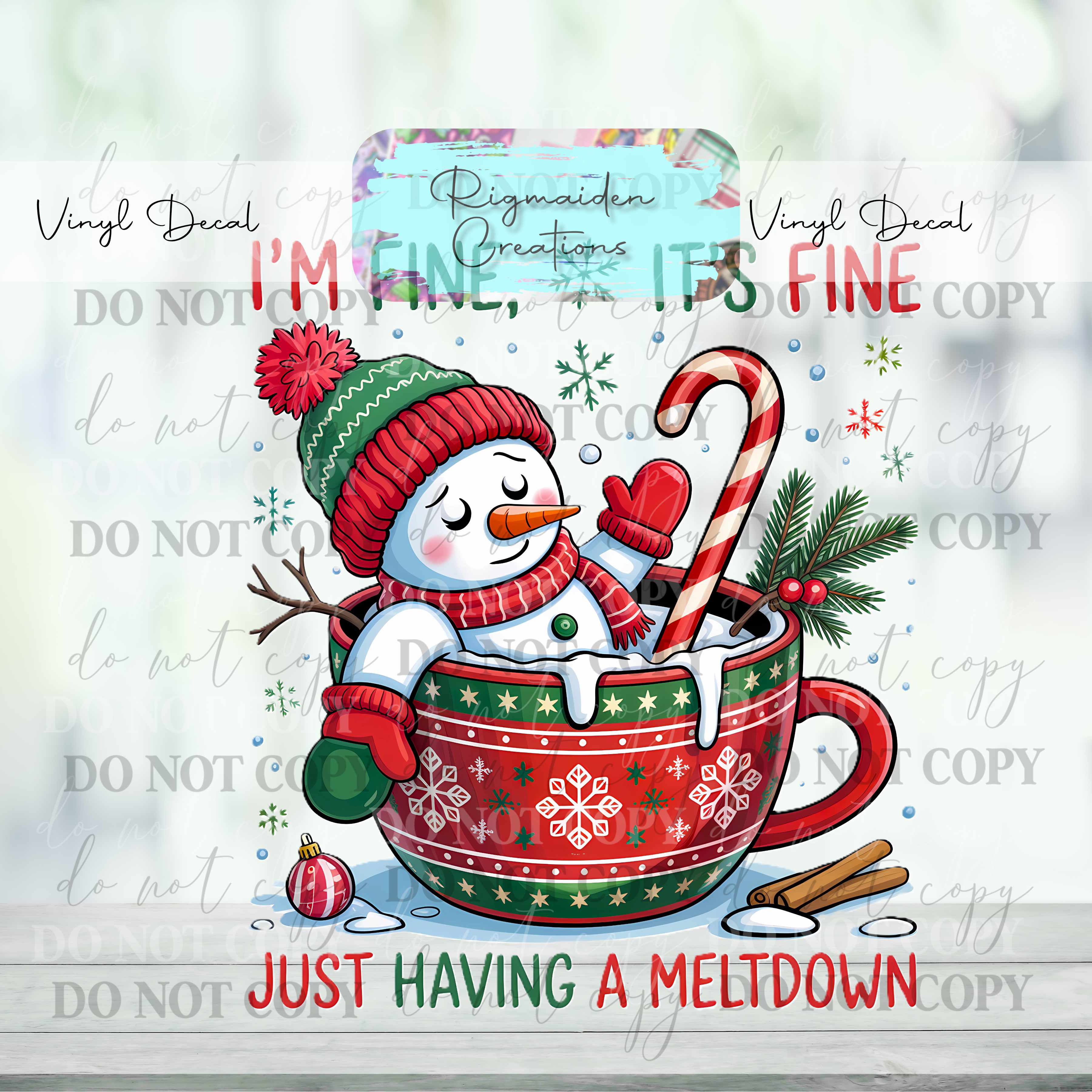Snowman Meltdown Decal