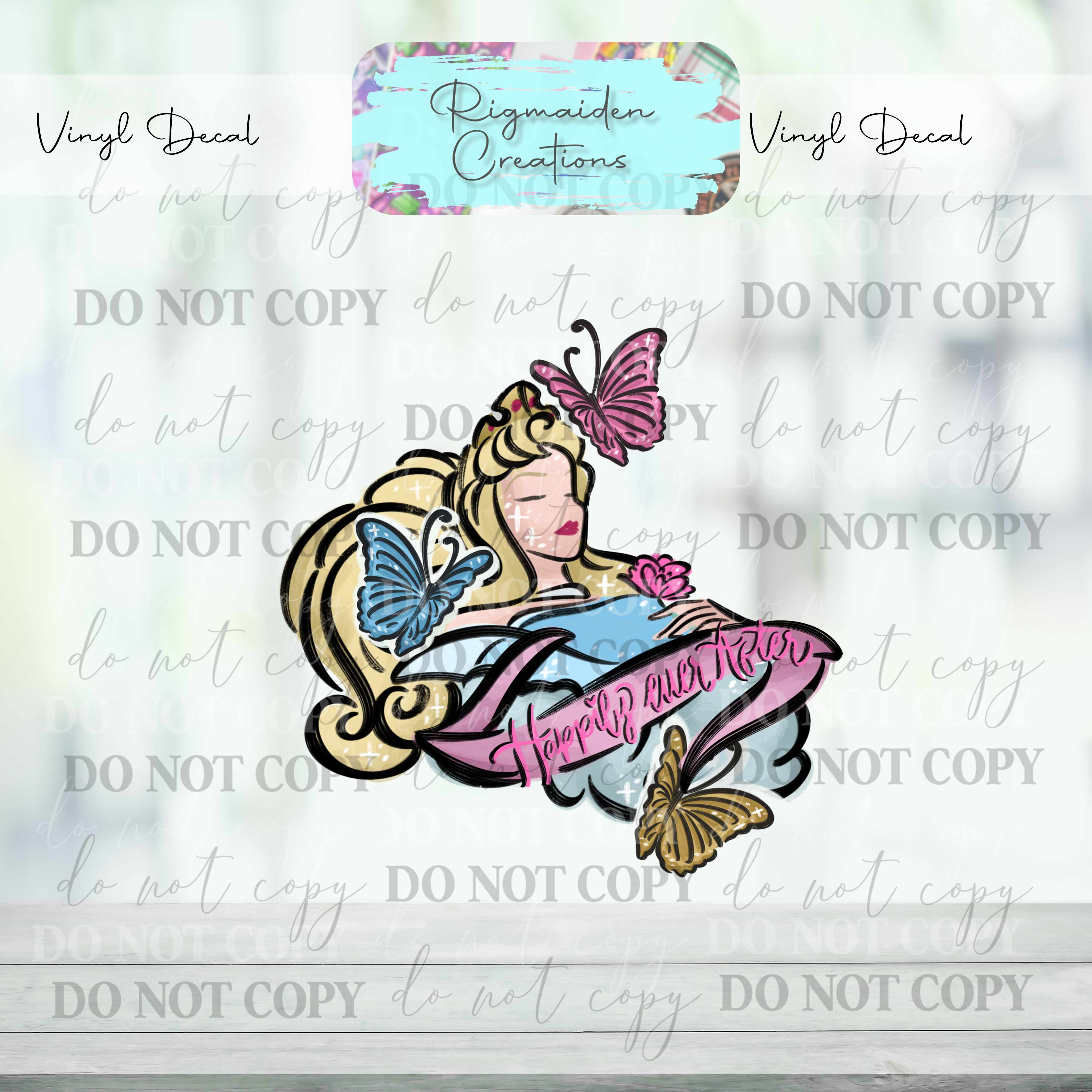 Sleeping Beauty Sketch Doodle Decal
