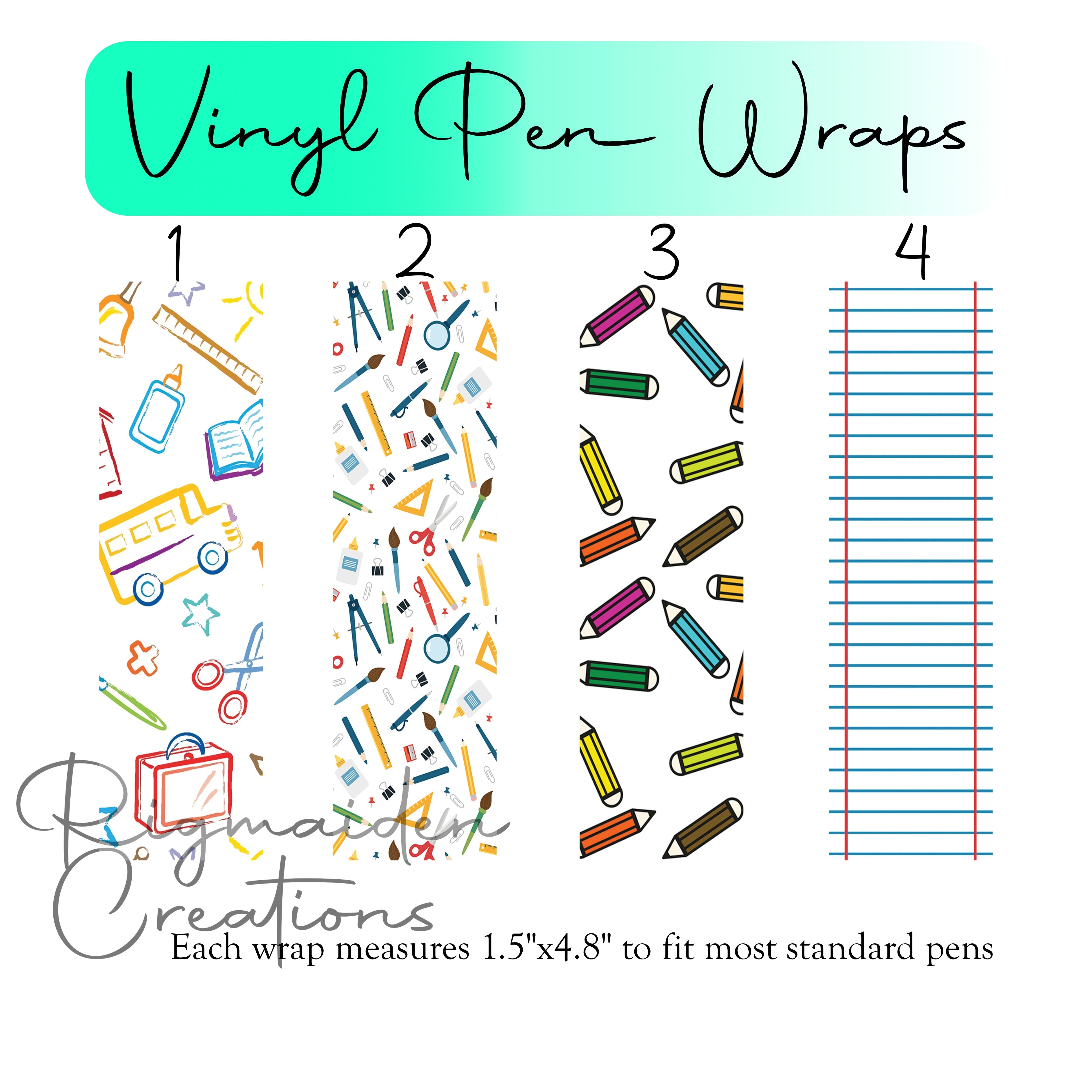 School Theme Pen Wraps