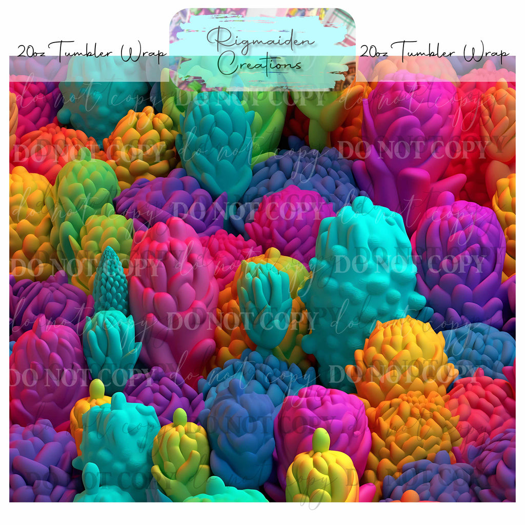 Floral 3D Effect - 20oz Tumbler Wrap {Multiple}