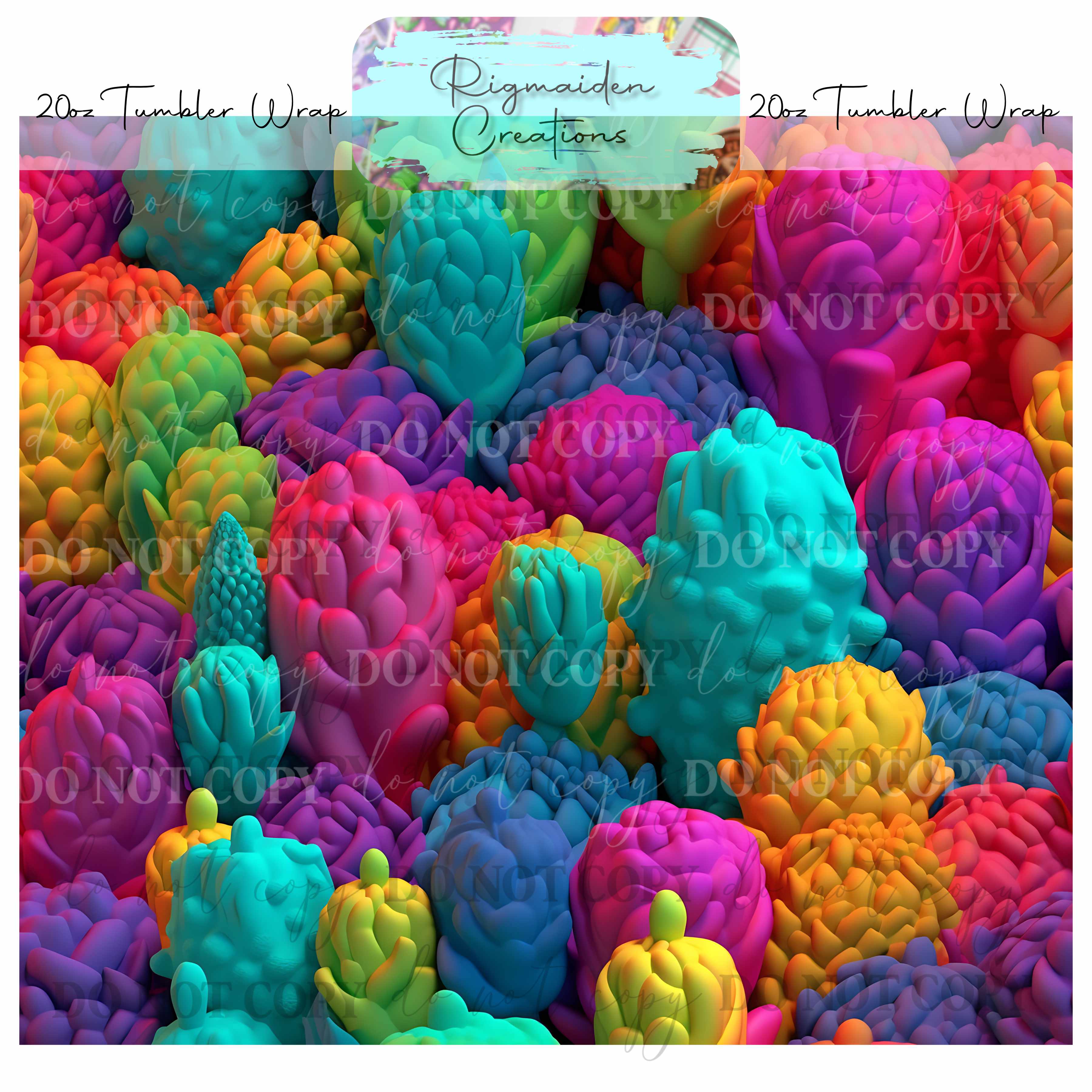 Floral 3D Effect - 20oz Tumbler Wrap {Multiple}