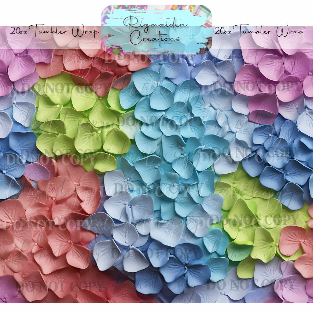 Floral 3D Effect - 20oz Tumbler Wrap {Multiple}