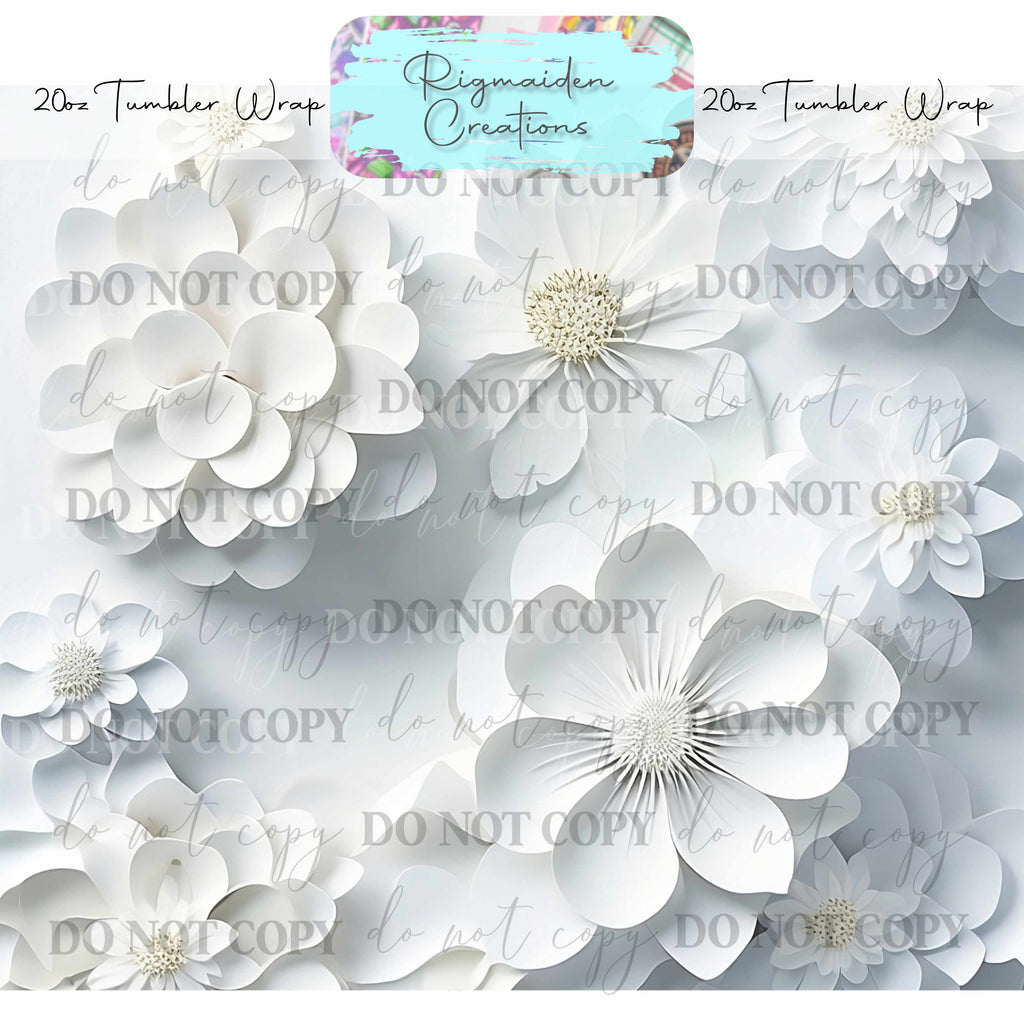 Floral 3D Effect - 20oz Tumbler Wrap {Multiple}