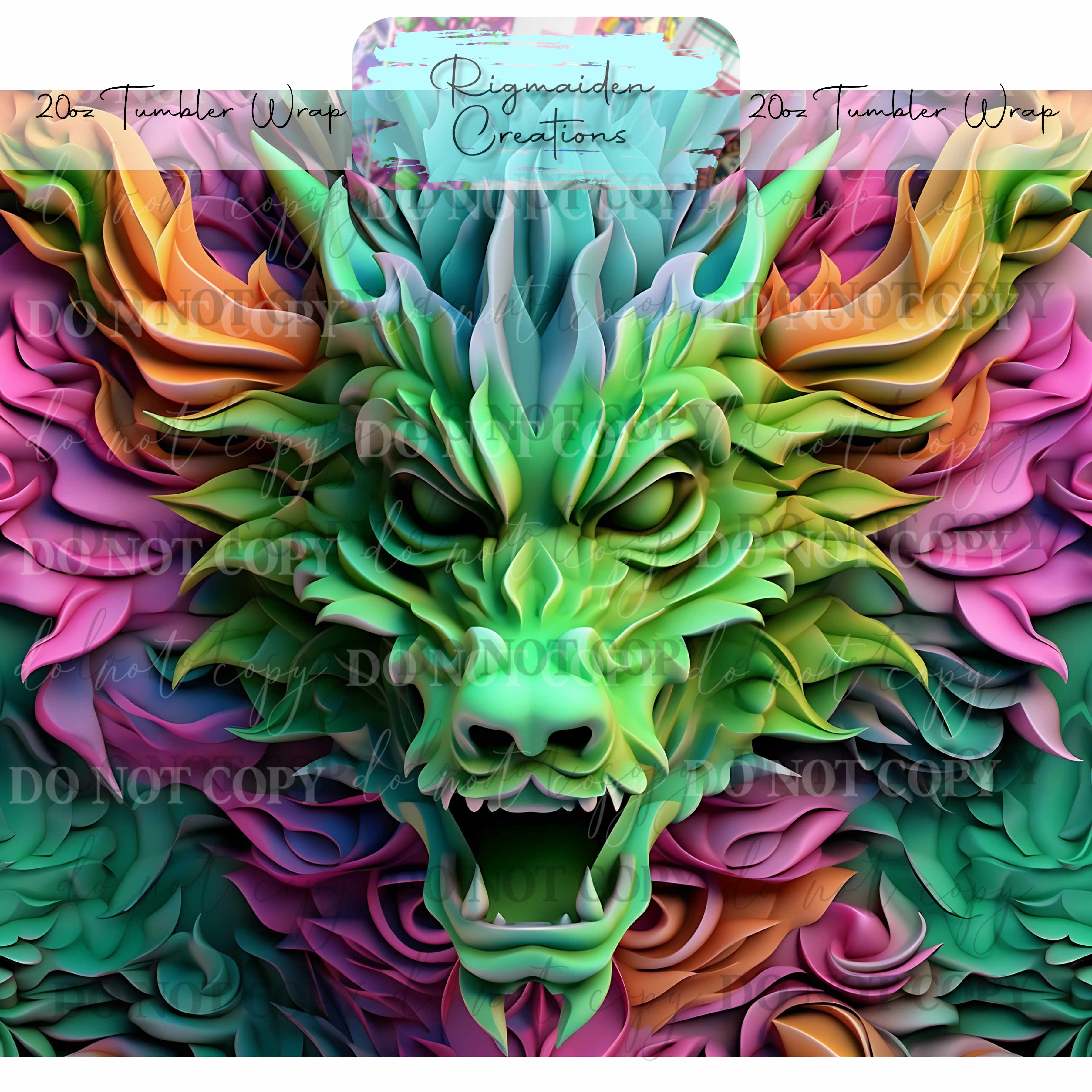 Creature 3D Effect - 20oz Tumbler Wrap  {Multiple}