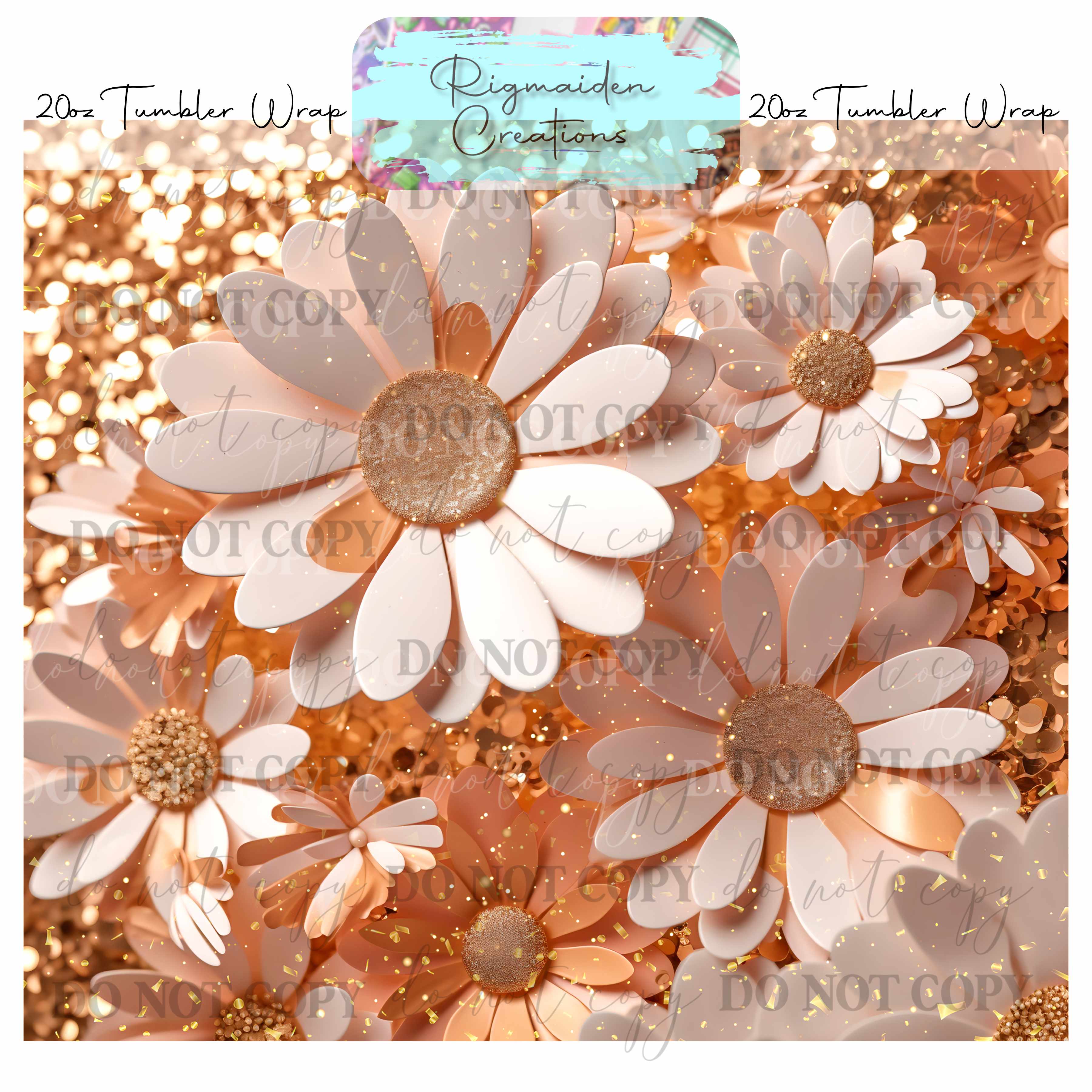 Floral 3D Effect - 20oz Tumbler Wrap {Multiple}