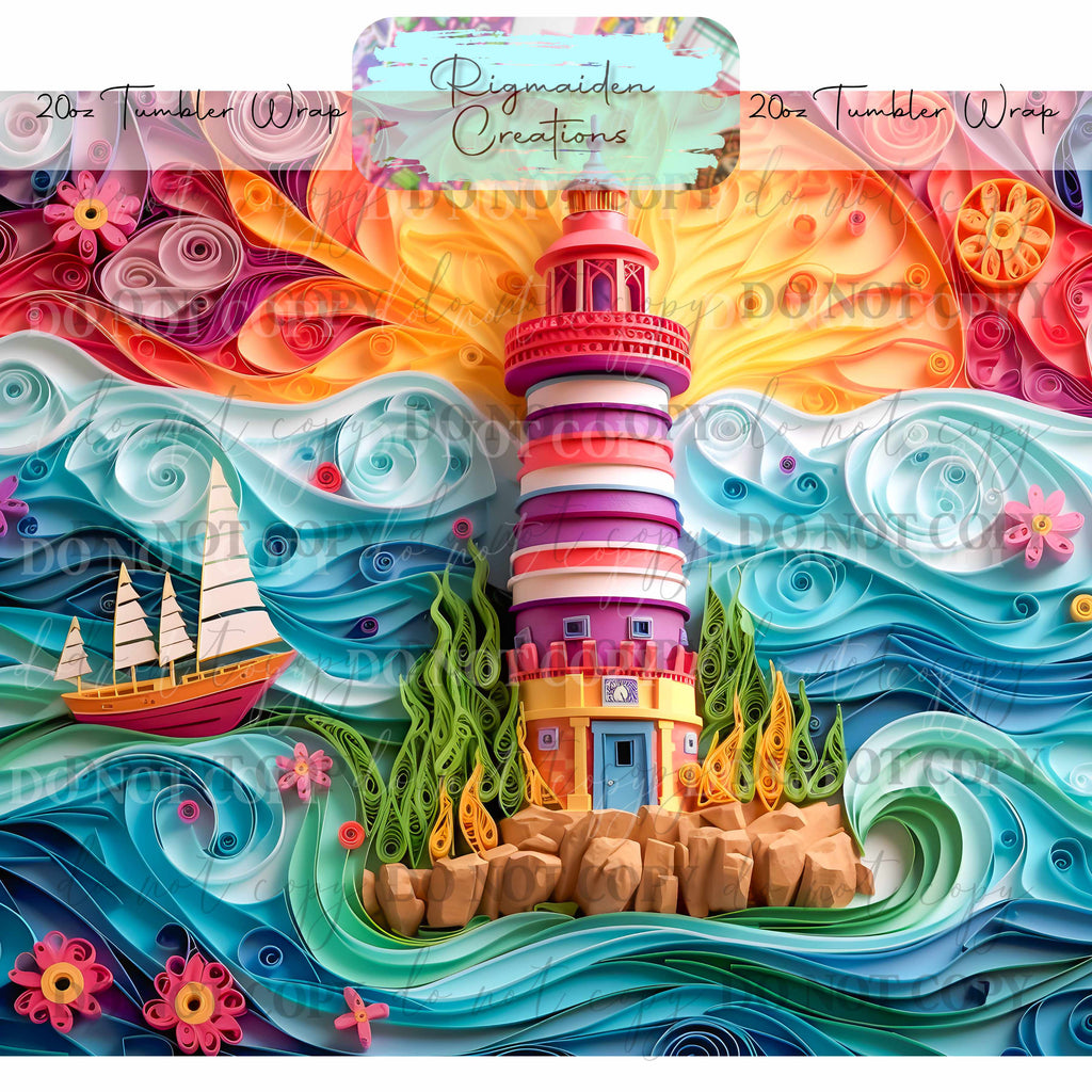 Beach Escape Paper Quill - 20oz Tumbler Wrap {Multiple}