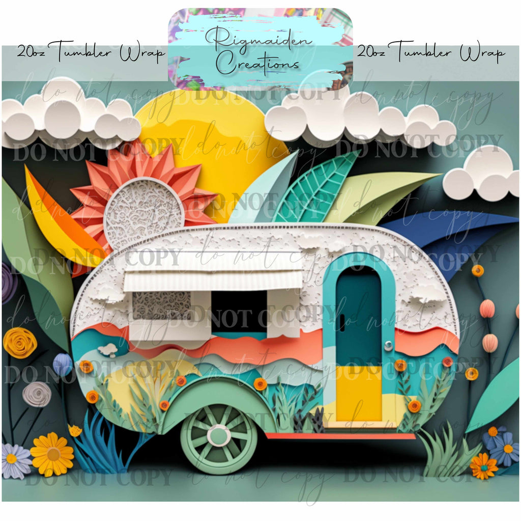 Camper Paper Quill - 20oz Tumbler Wrap {Multiple}