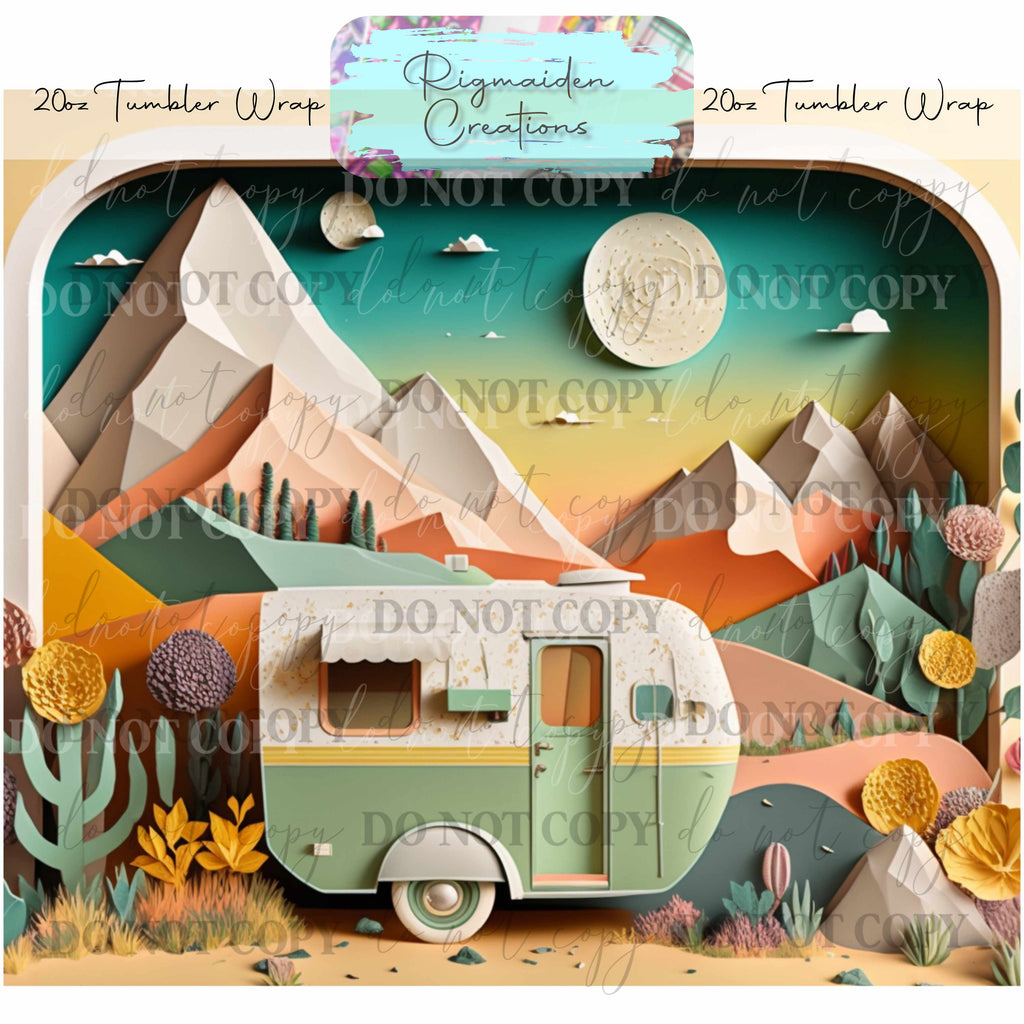 Camper Paper Quill - 20oz Tumbler Wrap {Multiple}