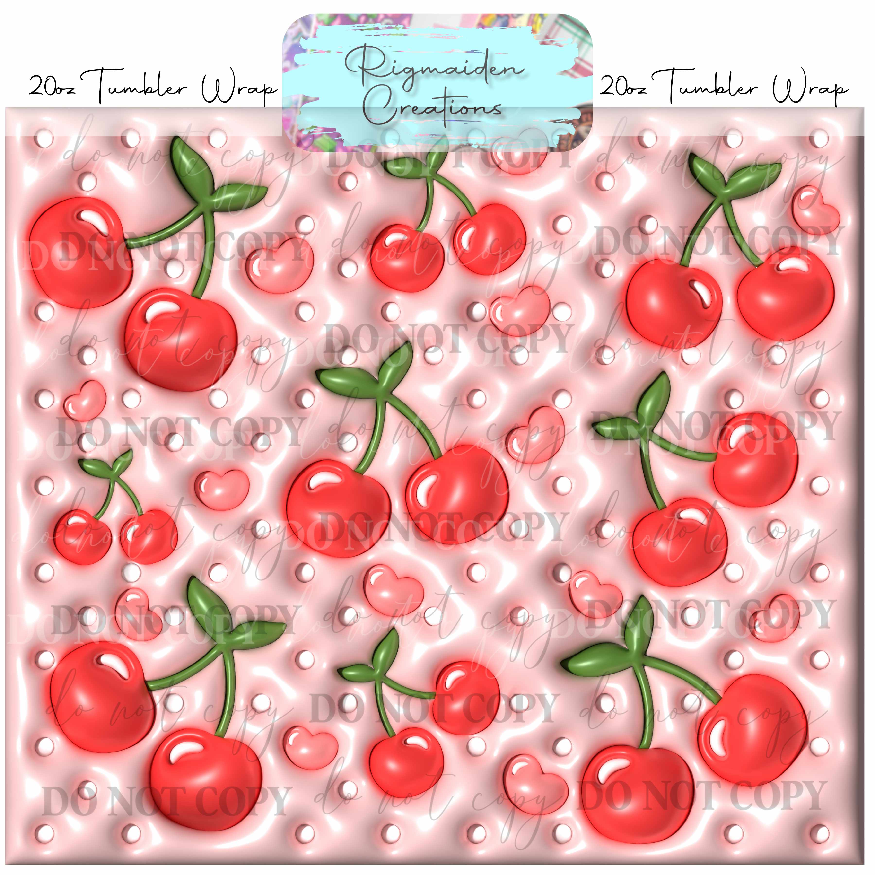 Various Fruits Puffy 3D Effect - 20oz Tumbler Wrap