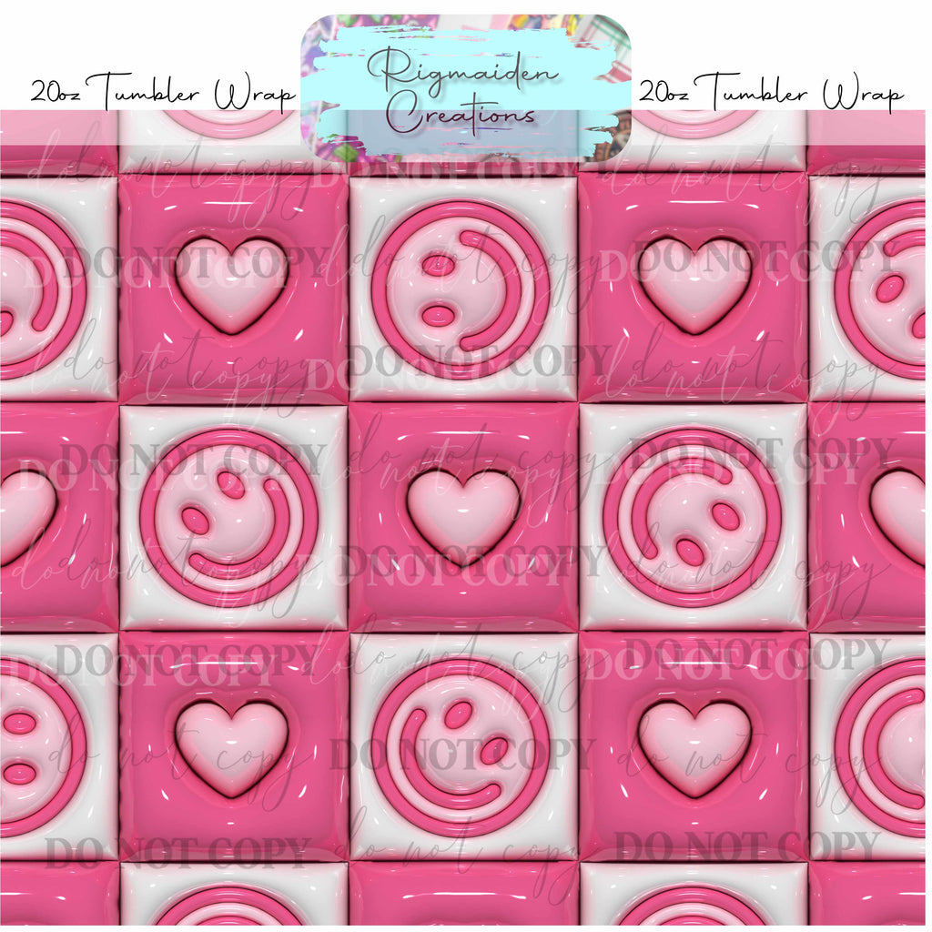 Valentine Puffy 3D Effect - 20oz Tumbler Wrap {Multiple}