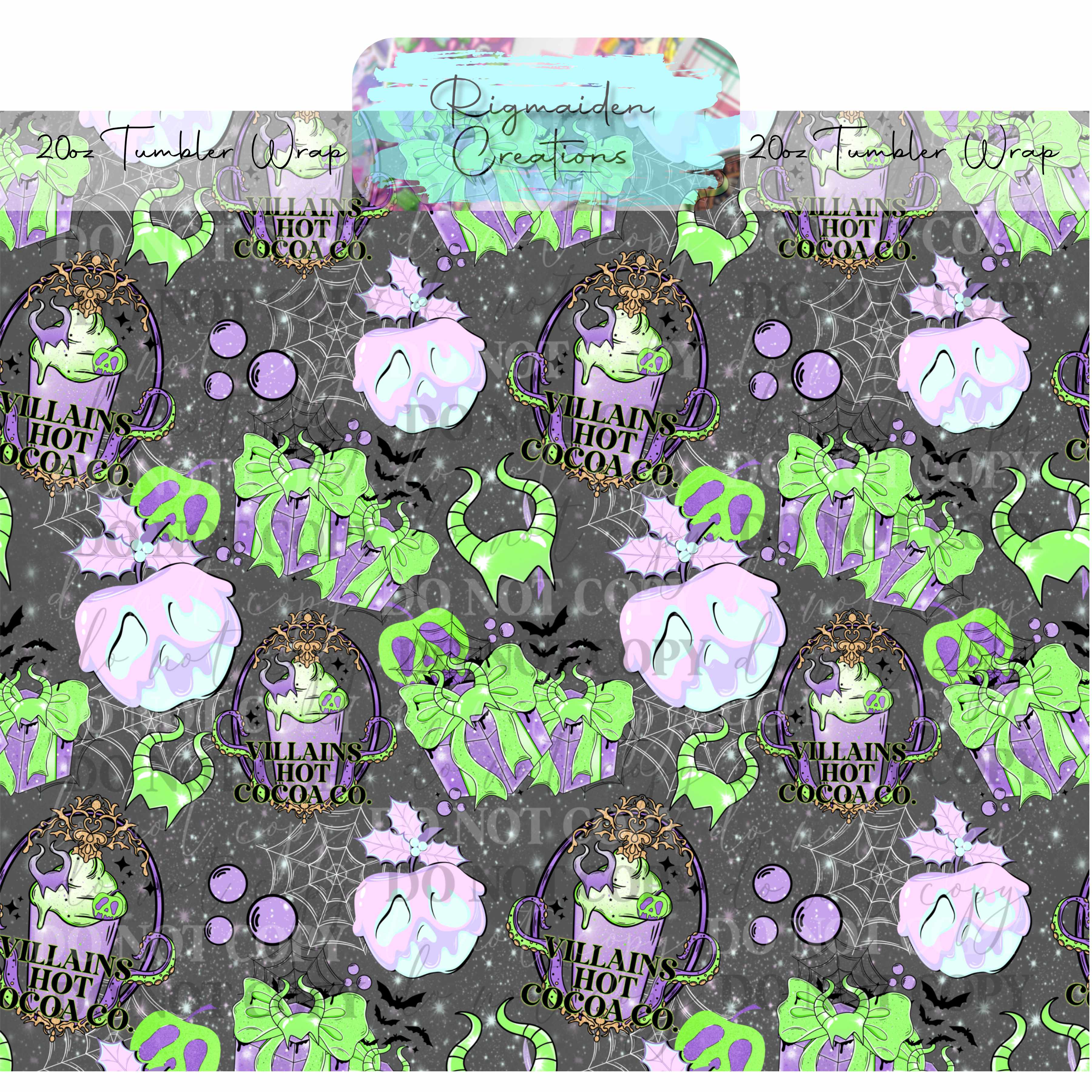 Villains Cocoa Pattern - 20oz Tumbler Wrap