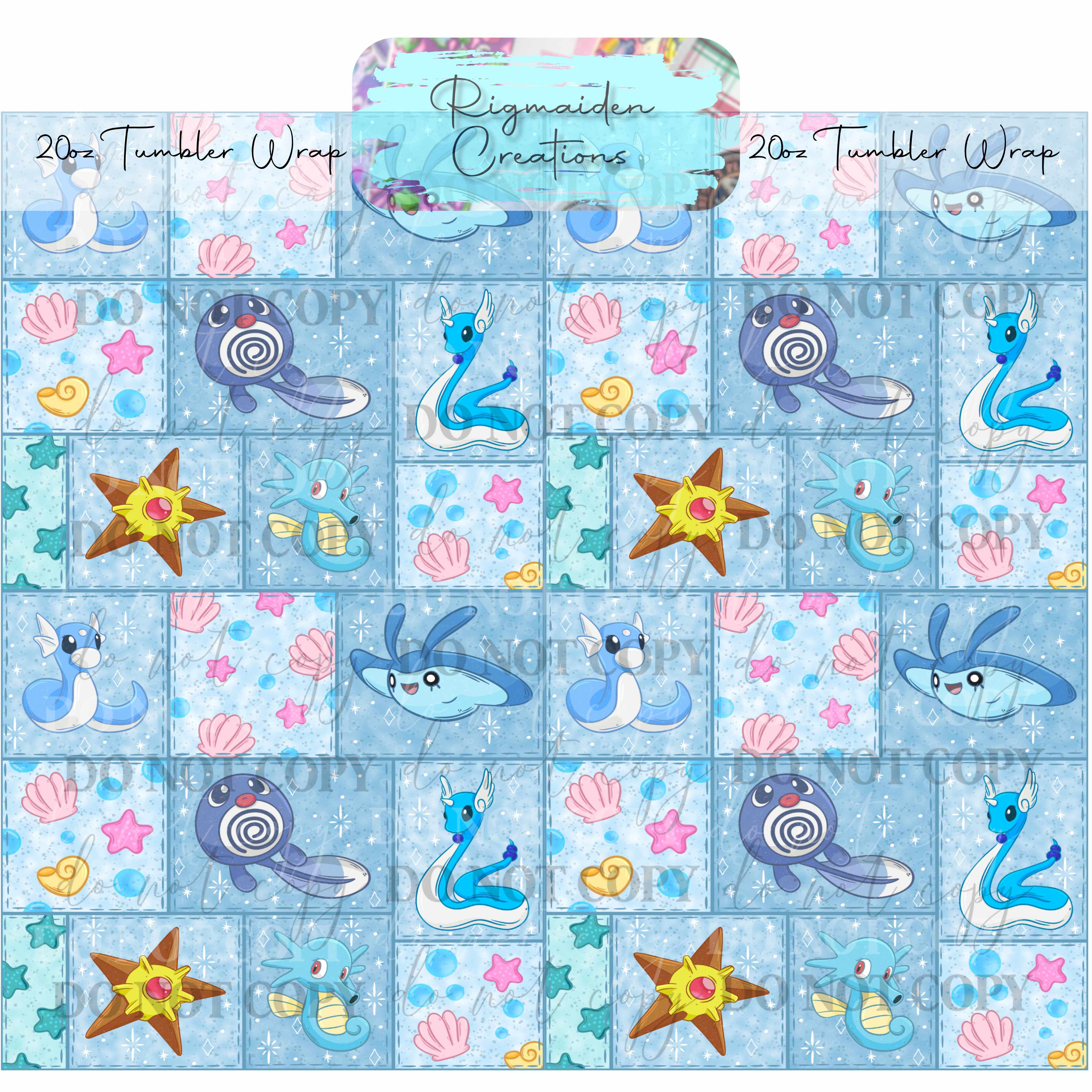 Aqua Critter - 20oz Tumbler Wrap {Multiple}