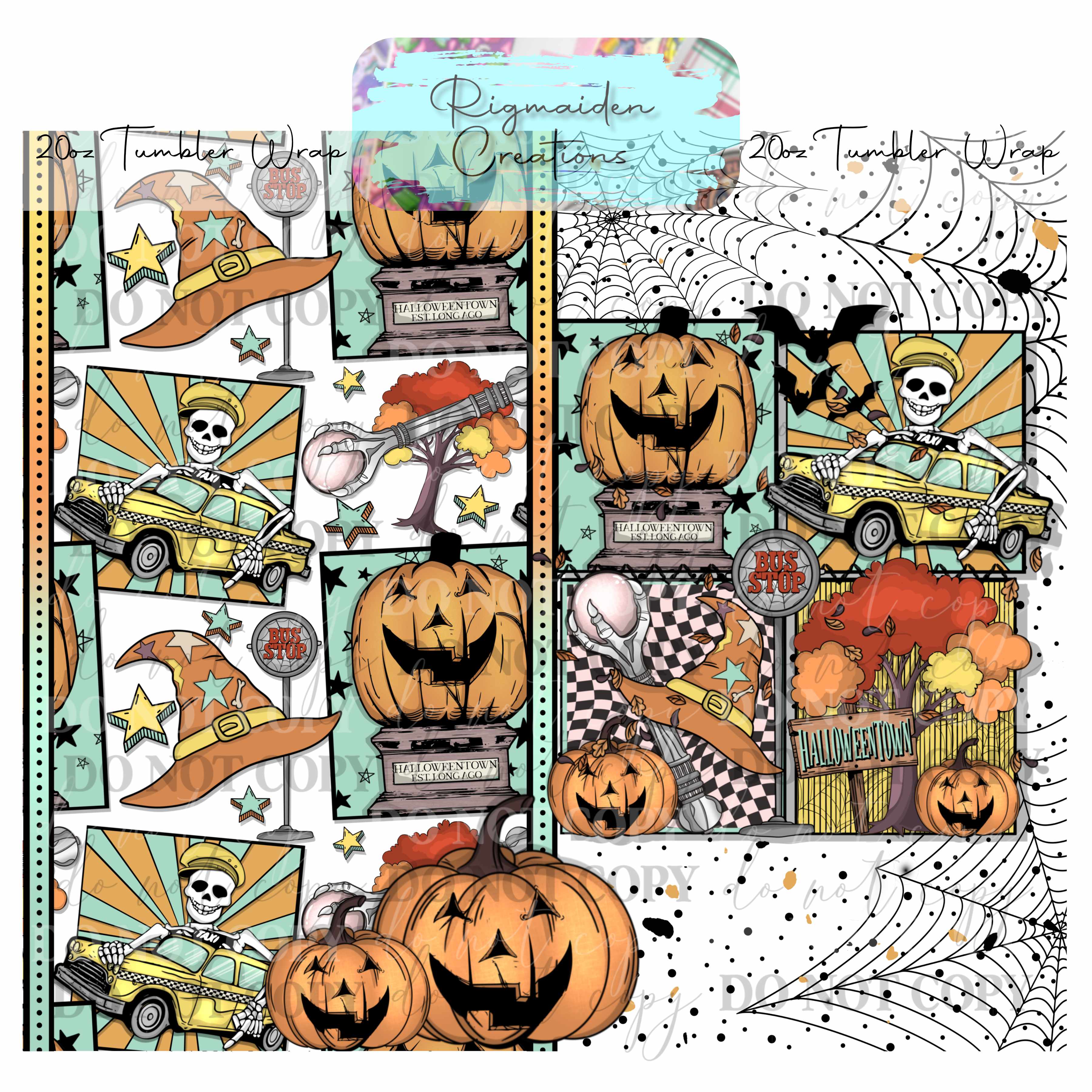 Halloween Town Taxi - 20oz Tumbler Wrap {Multiple}