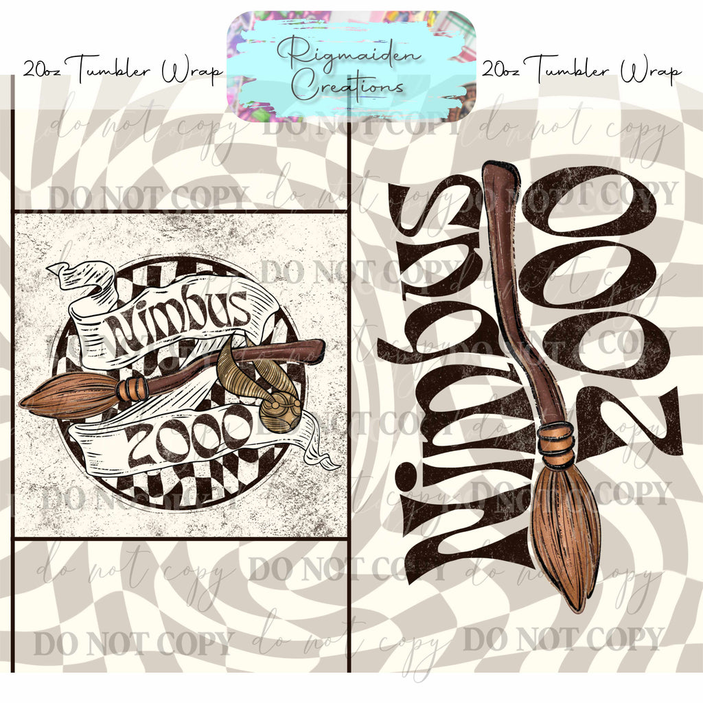 Wizard Broomstick and Creature - 20oz Tumbler Wrap {Multiple}