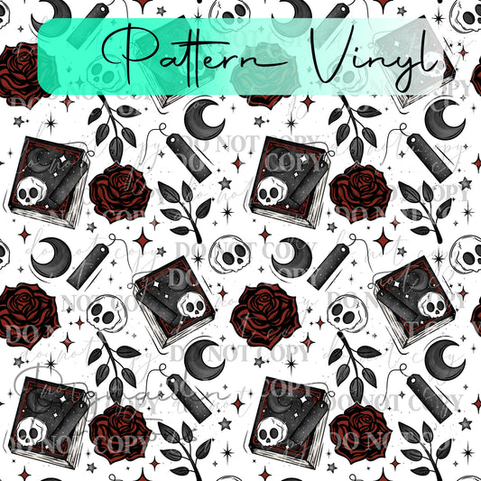 Gothic Rose & Skulls Vinyl Pattern - 12x12