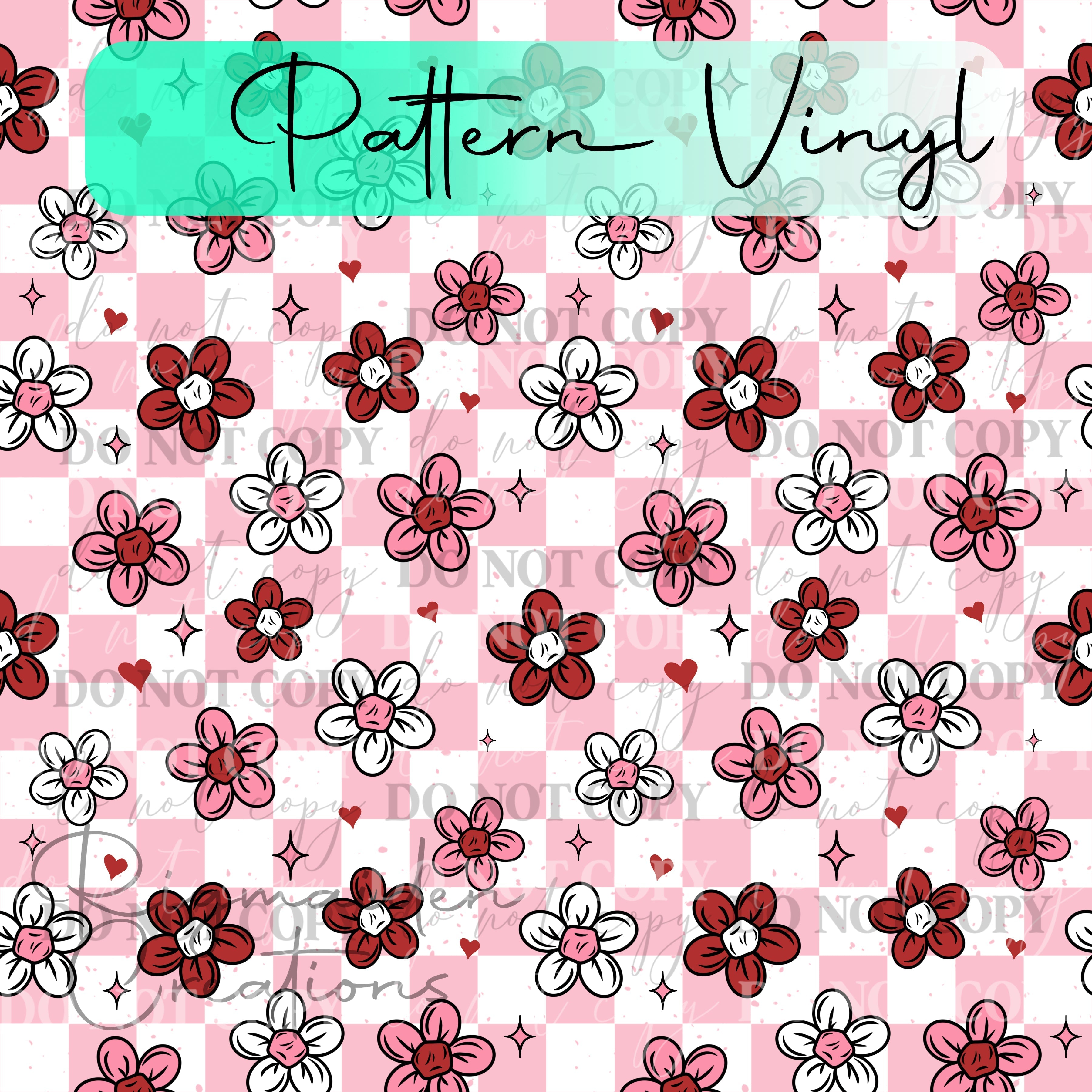 Valentine Checker Floral Vinyl