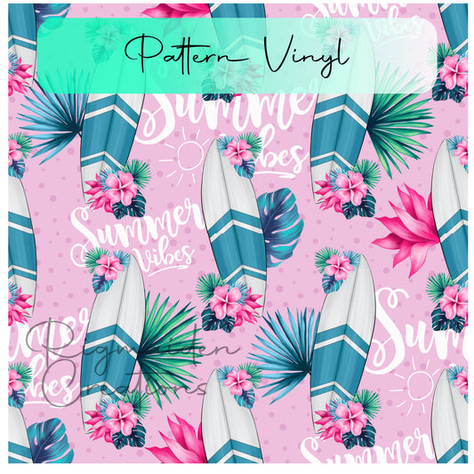 Summer Surf Vibes Pattern Vinyl - 12x12
