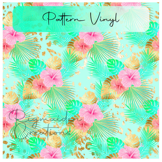 Golden Palm Bliss Pattern Vinyl - 12x12