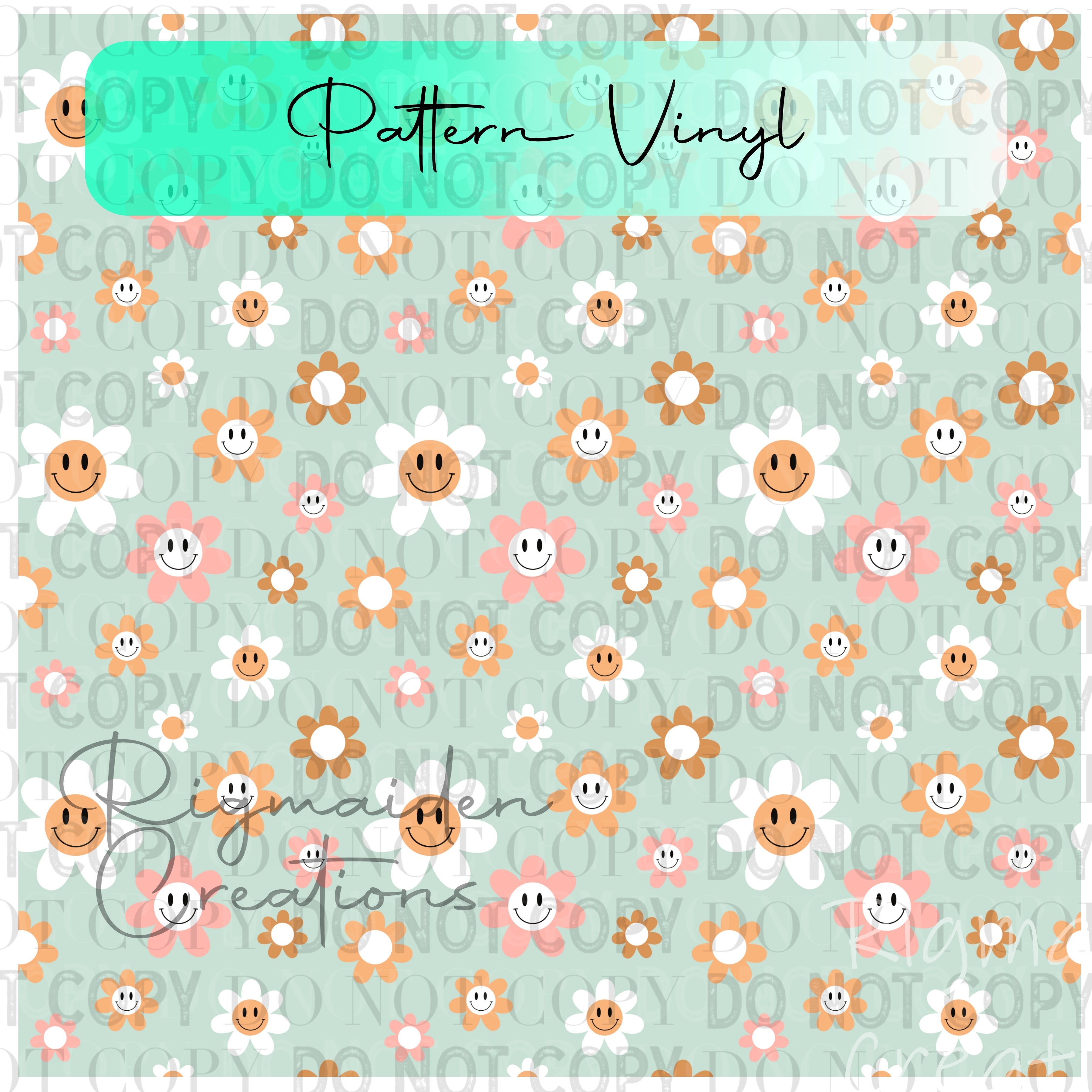 Green Floral Smile Vinyl