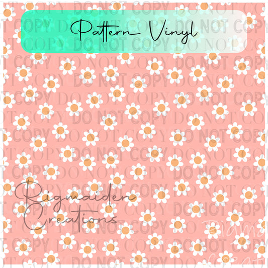 Happy Retro Daisy Pattern Vinyl - 12x12