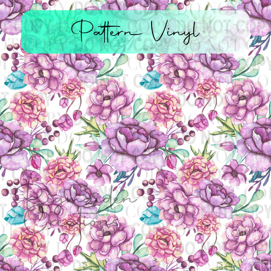 Lavender Dreams Floral Pattern Vinyl - 12x12