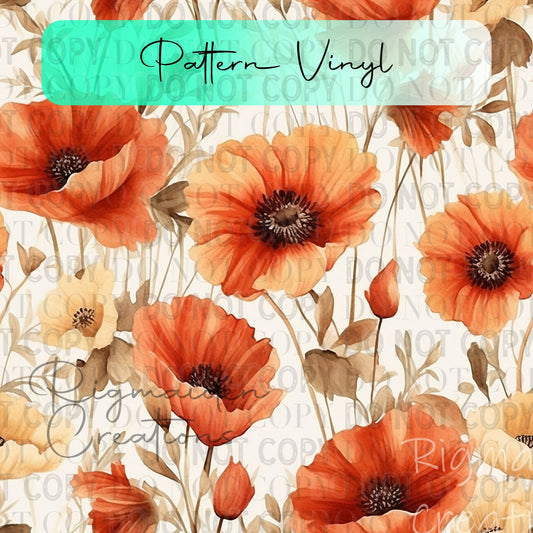 Poppy Field Pattern Vinyl - 12x12