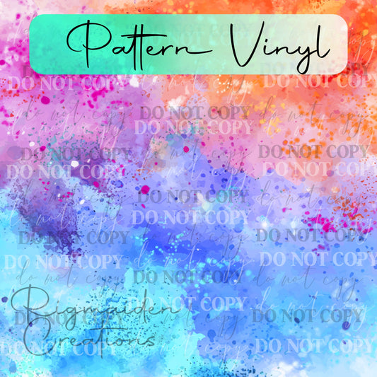 Vibrant Watercolor Splash Pattern Vinyl - 12x12