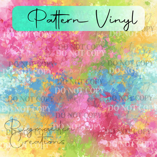 Vibrant Carnival Splatter Pattern Vinyl - 12x12