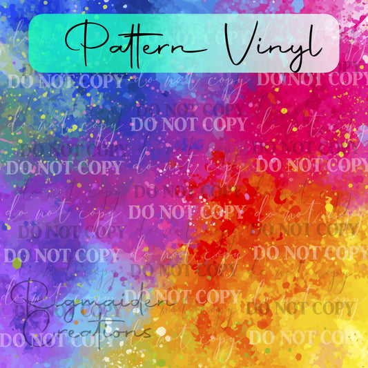 Radiant Rainbow Splatter Pattern Vinyl - 12x12
