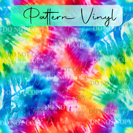 Classic Rainbow Tie-Dye Pattern Vinyl - 12x12