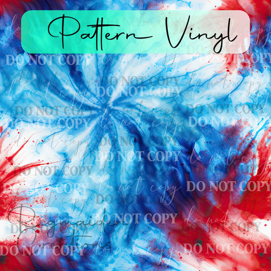 Patriotic Tie-Dye Pattern Vinyl - 12x12 (Design 3)