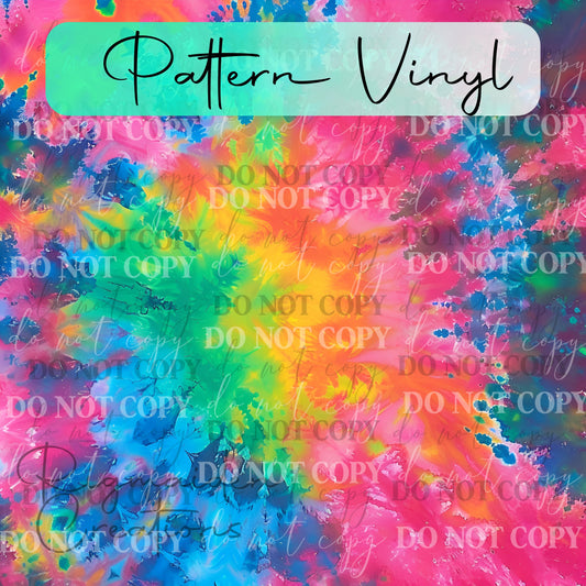 Rainbow Tie-Dye Pattern Vinyl - 12x12 (Design 4)