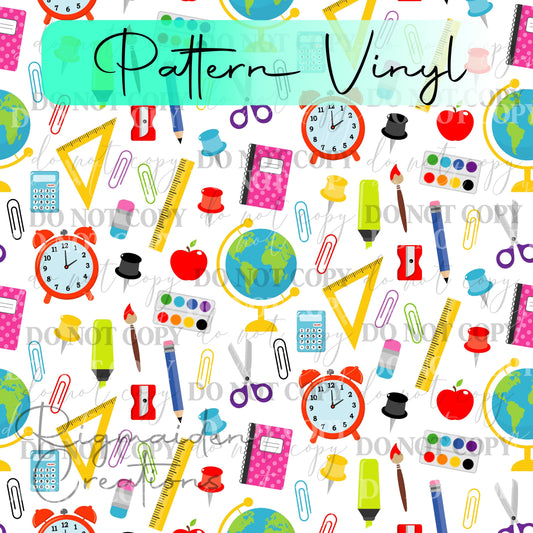 School Days Fun Pattern Vinyl - 12x12