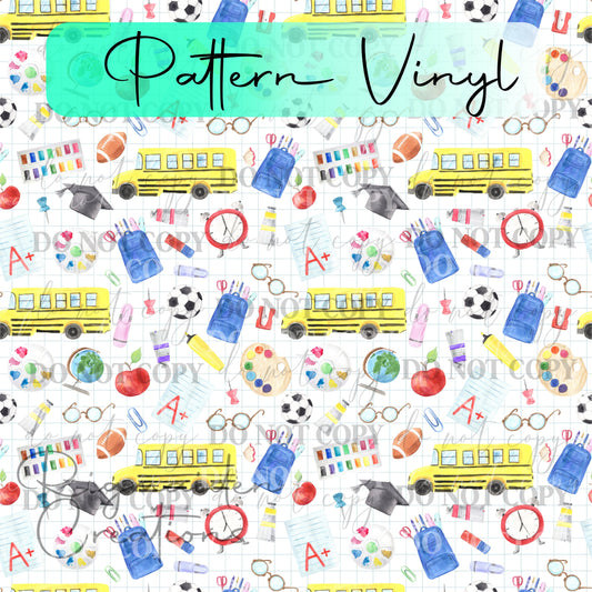 Back to School Fun Pattern Vinyl - 12x12