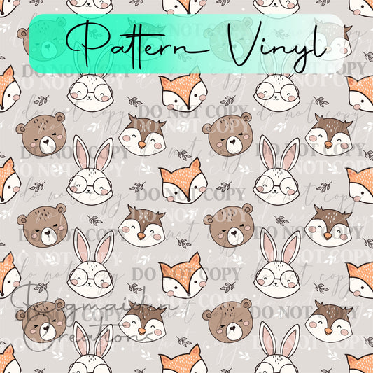 Woodland Critters Pattern Vinyl - 12x12