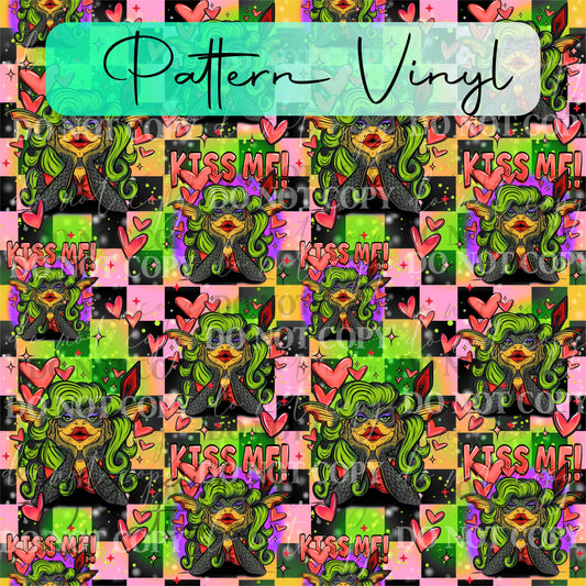 Greta Gremlin Valentine Pattern Vinyl - 12x12